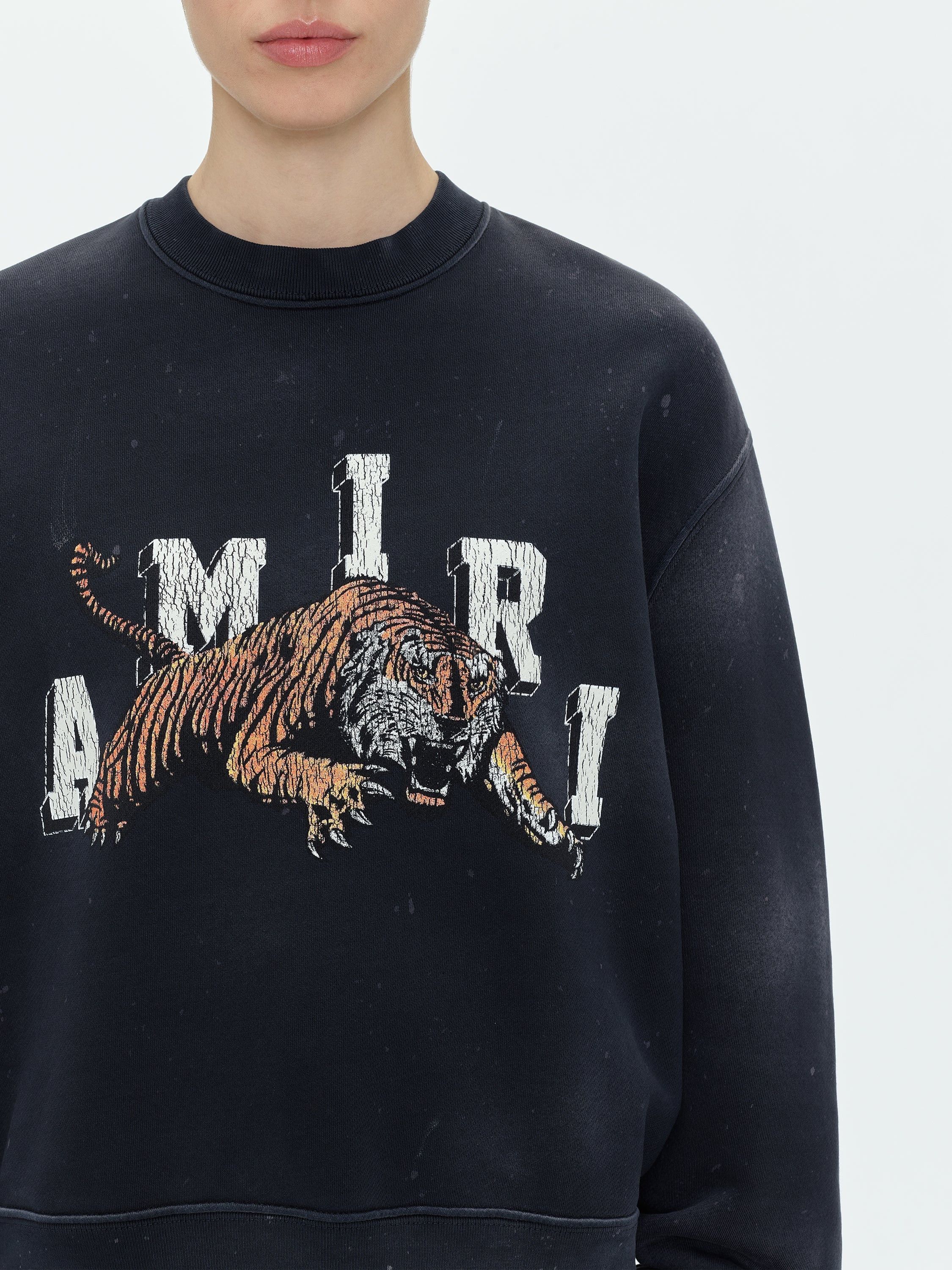 Amiri o1w1db10125 Vintage Tiger Crewneck Sweater in Black Size S / US 4 / IT 40 - 5 Thumbnail