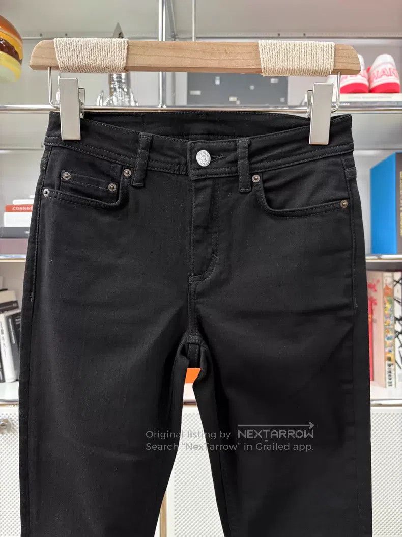 Acne Studios Acne Studios Black leather label silver buckle jeans, a mo Size 25" / US 0 / IT 36 - 3 Thumbnail