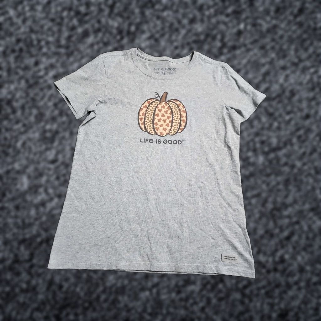 Life is Good VINTAGE Life is Good Shirt Adult M Gray Pumpkin Harvest Crusher Tee Halloween Fall Womens Size M / US 6-8 / IT 42-44 - 1 Thumbnail