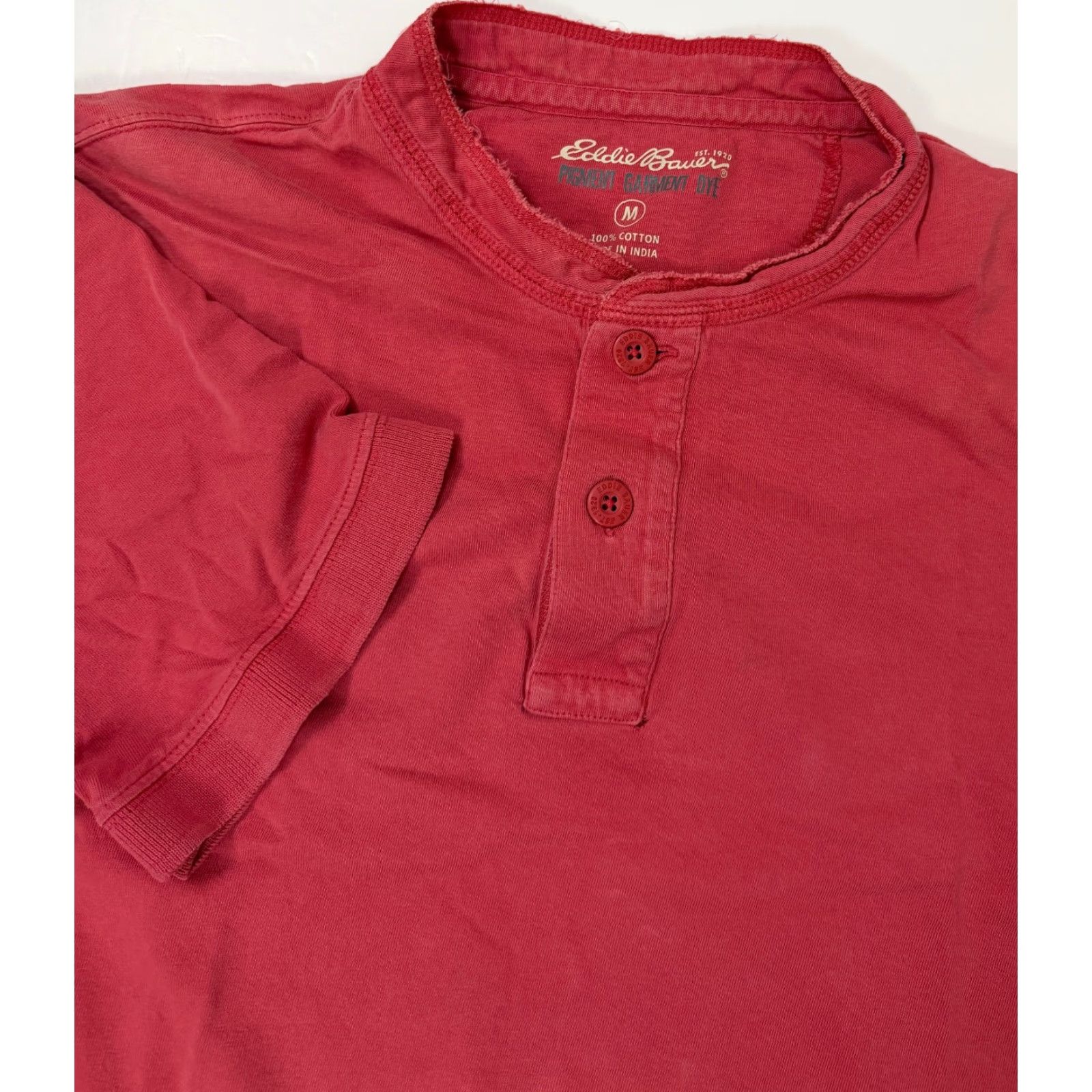 Eddie Bauer VINTAGE Eddie Bauer Henley Shirt Men M Pink Cotton Jersey Short Sleeve Regular Fit T-Shirt Outdoor 90s Size US M / EU 48-50 / 2 - 2 Thumbnail