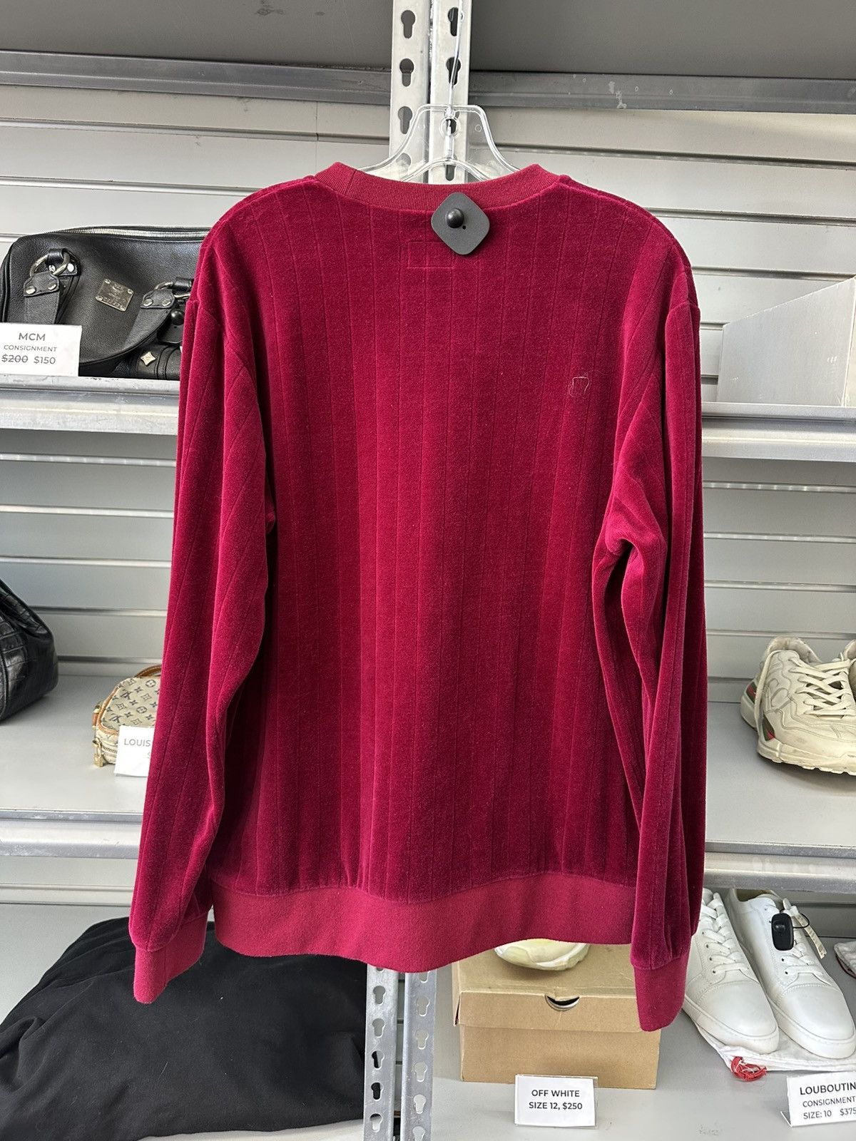 Supreme Supreme Ribbed Velour Crewneck SWEATER FW17 RED MEDIUM Size US M / EU 48-50 / 2 - 7 Thumbnail