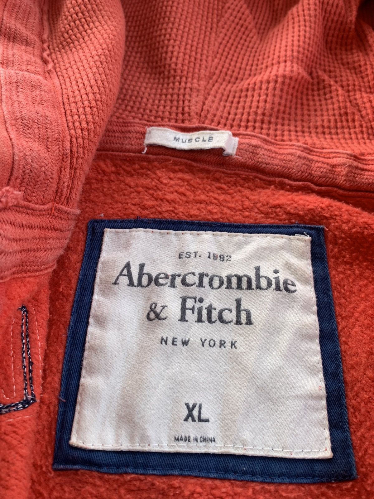 Abercrombie & Fitch Abercrombie 37 Distressed Vintage Orange Zip Jacket Hoodie Size US XL / EU 56 / 4 - 8 Thumbnail