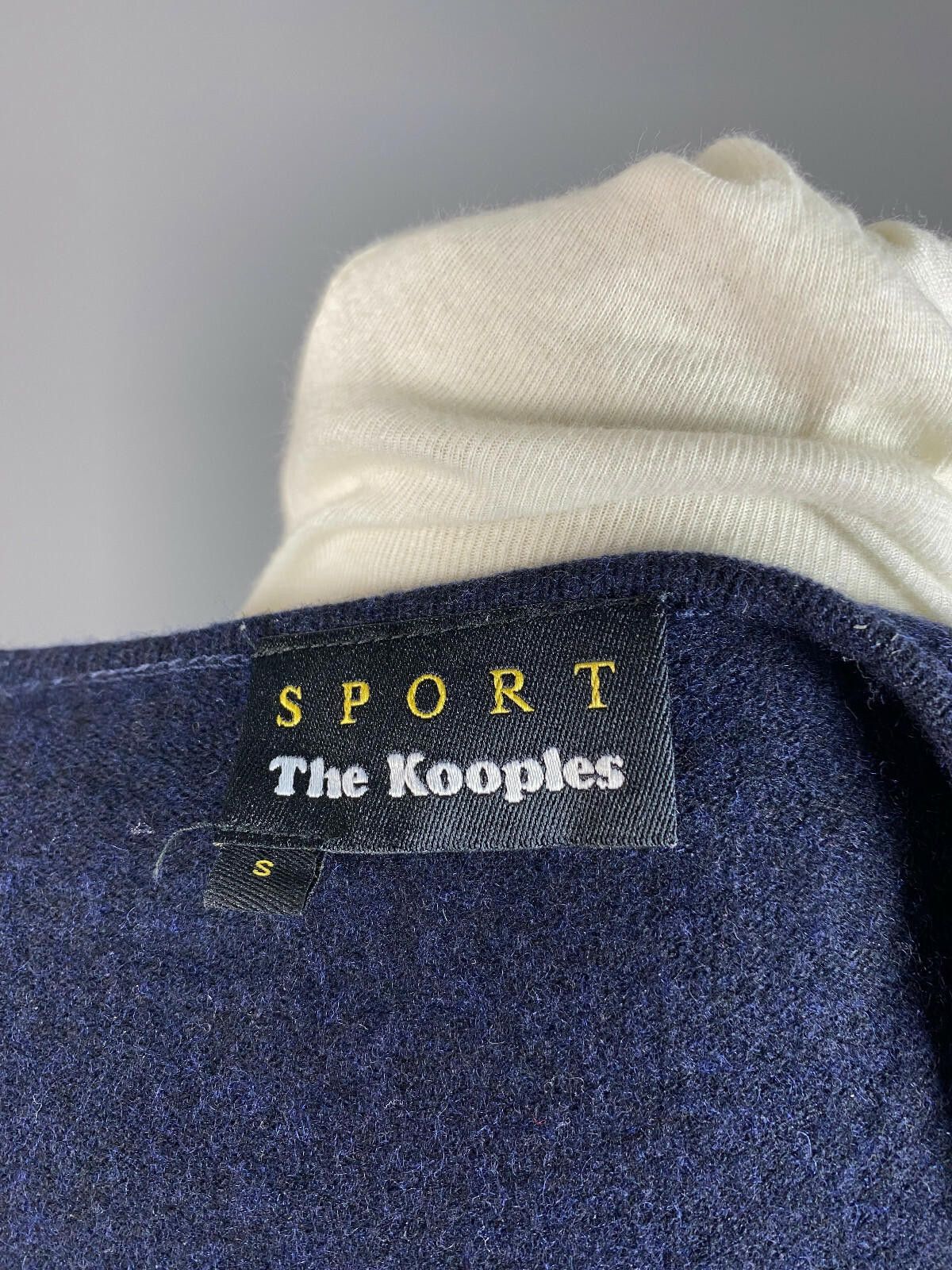 The Kooples The Kooples Sport Blue 1/4 Zip Leather Patch Sweater Size S Size S / US 4 / IT 40 - 8 Thumbnail