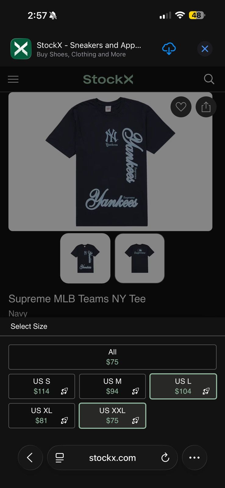 New York Yankees × Supreme Supreme x Yankees Size US L / EU 52-54 / 3 - 3 Thumbnail