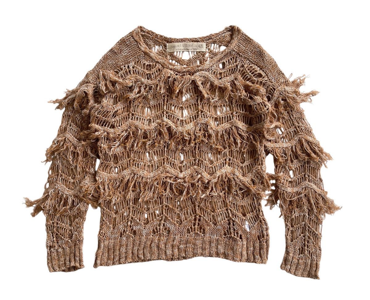 GOA G.O.A Net Fringe Knitted Sweater Size M / US 6-8 / IT 42-44 - 2 Thumbnail