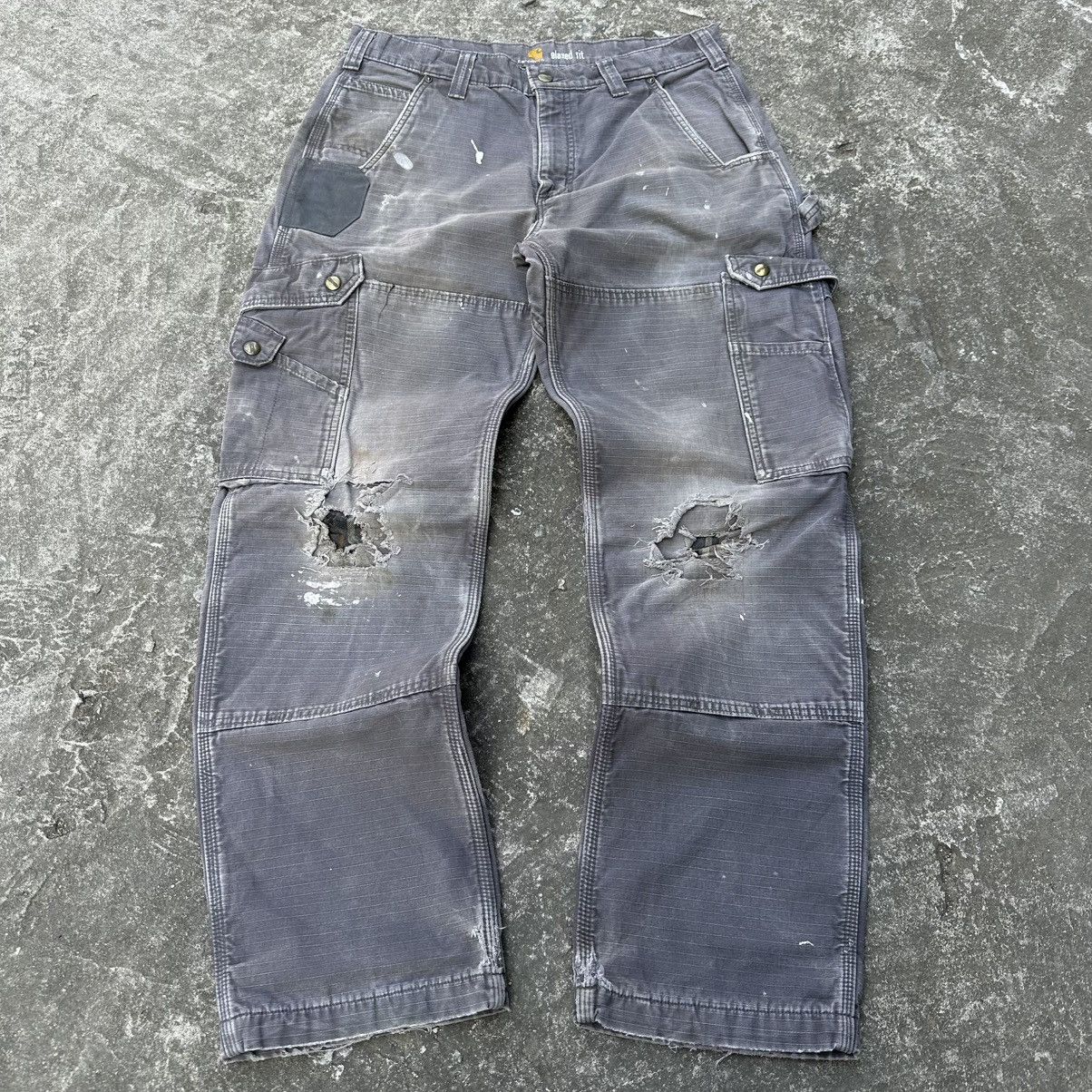 Carhartt (34x31.5) Crazy Vintage Y2K Distressed Carhartt Double Knee Size US 34 / EU 50 - 1 Thumbnail