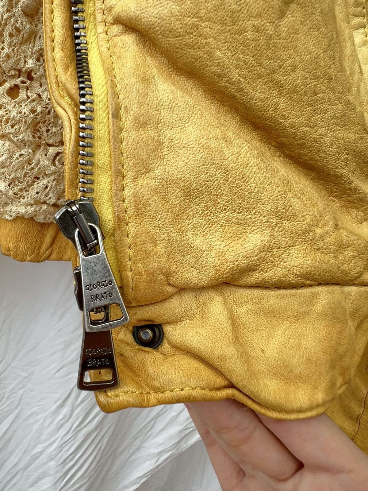 Giorgio Brato Giorgio Brato yellow leather vintage jacket Size US XXS / EU 40 - 5 Thumbnail