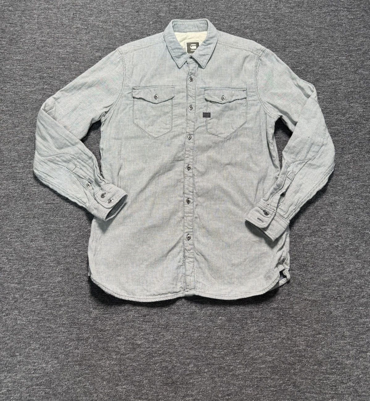 G-Star G-Star RAW Pinstripe Shirt Men's XL Long Sleeve Button Up Size US XL / EU 56 / 4 - 2 Thumbnail