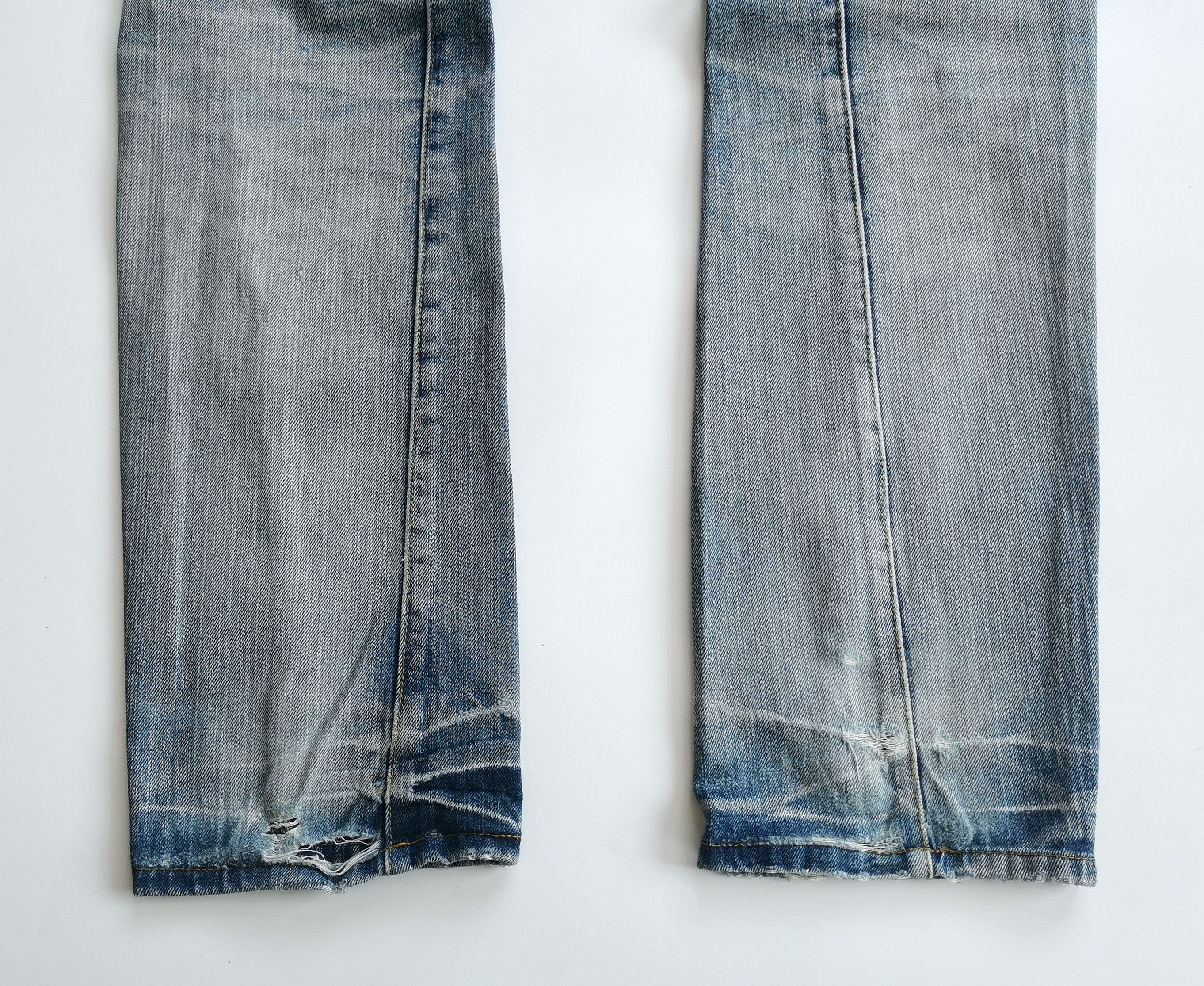 14th Addiction Breath Mint Double Waist Twist Distressed Denim Size US 31 - 3 Thumbnail