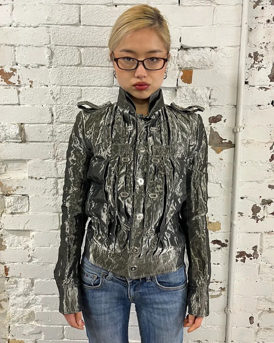 Balenciaga SS2007 Balenciaga Grey Nylon Metallic Jacket Size M / US 6-8 / IT 42-44 - 3 Thumbnail