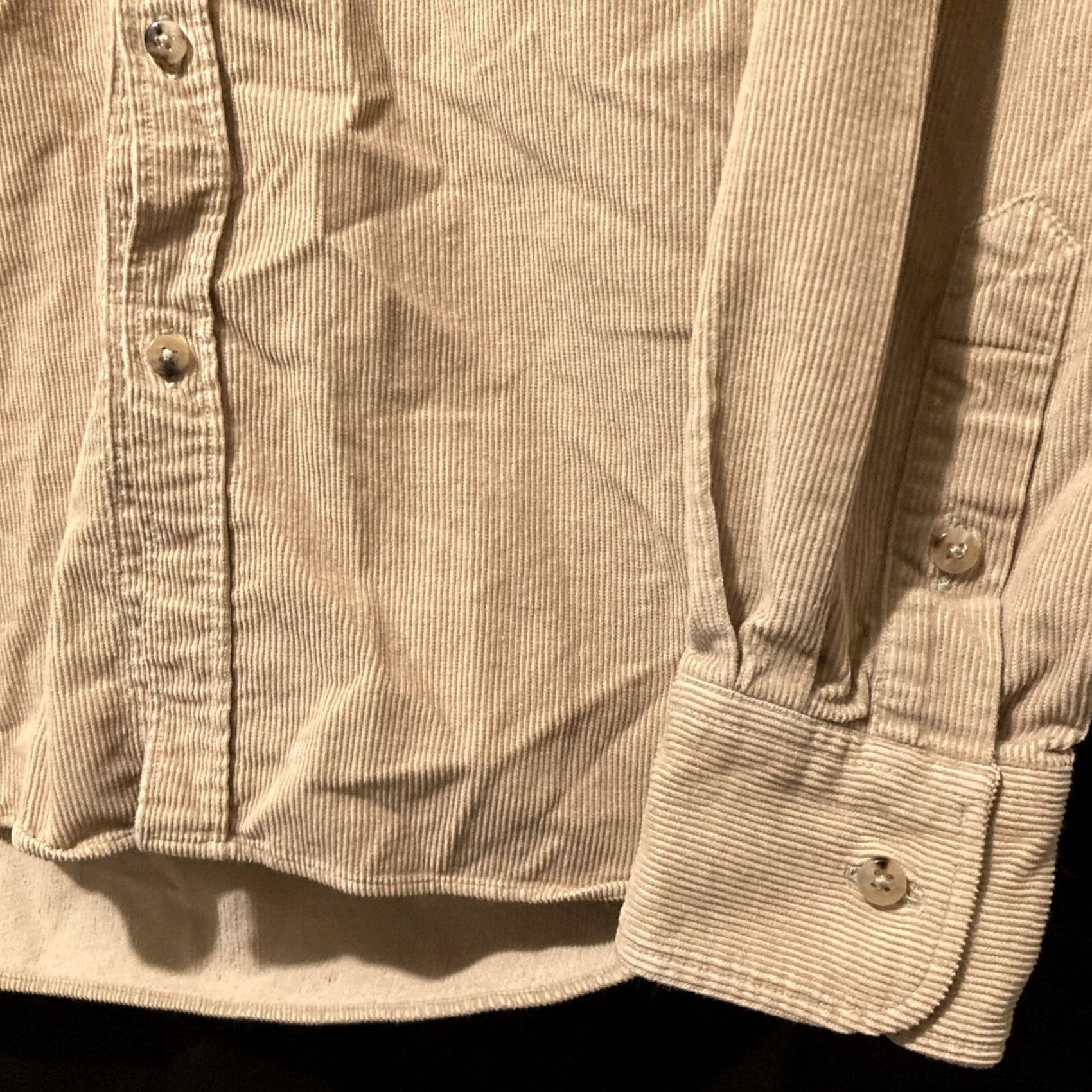 De Bonne Facture Shirt Mens Small Tan Beige Corduroy Button Down, Men's — image 5 of 6
