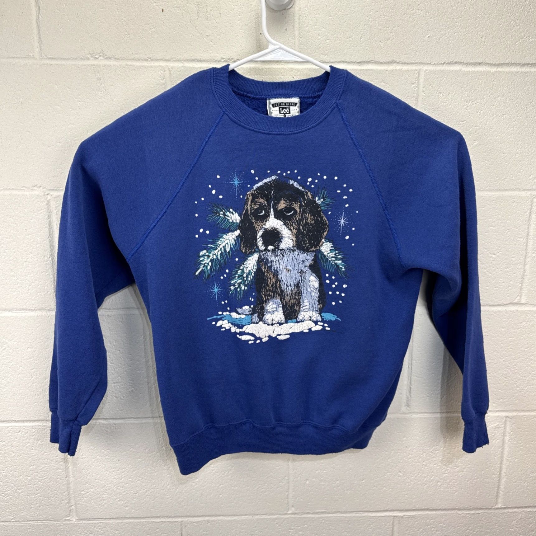 Lee VINTAGE Lee Dog Sweatshirt Large Blue Pullover Crew Neck Unisex Adults Graphic Print 90s Theme Winter Size US L / EU 52-54 / 3 - 2 Thumbnail