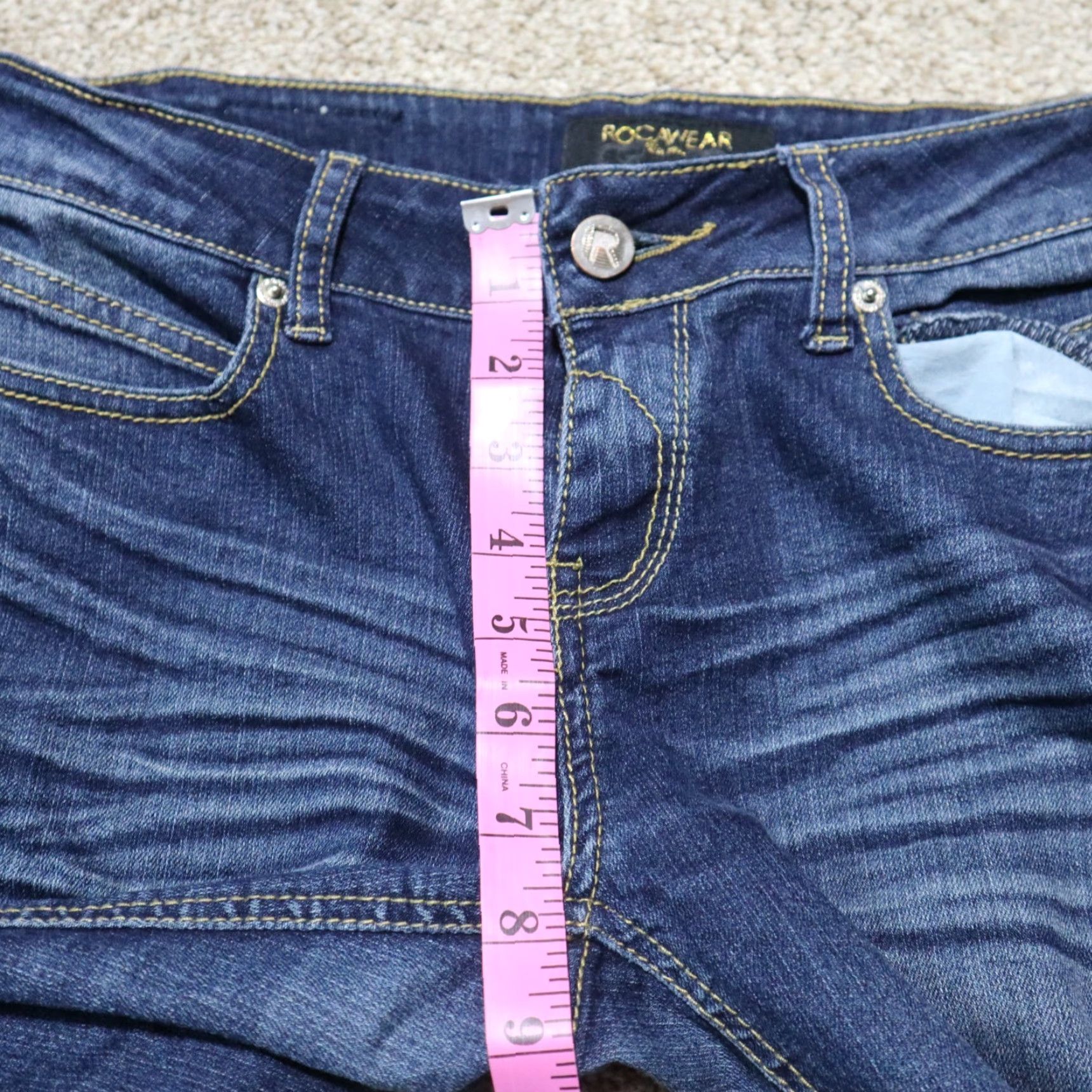 Rocawear Rocawear Jeans Women Size 5 Blue Straight Leg Embroidered Zip Ankle Pockets Size 27" / US 4 / IT 40 - 4 Thumbnail