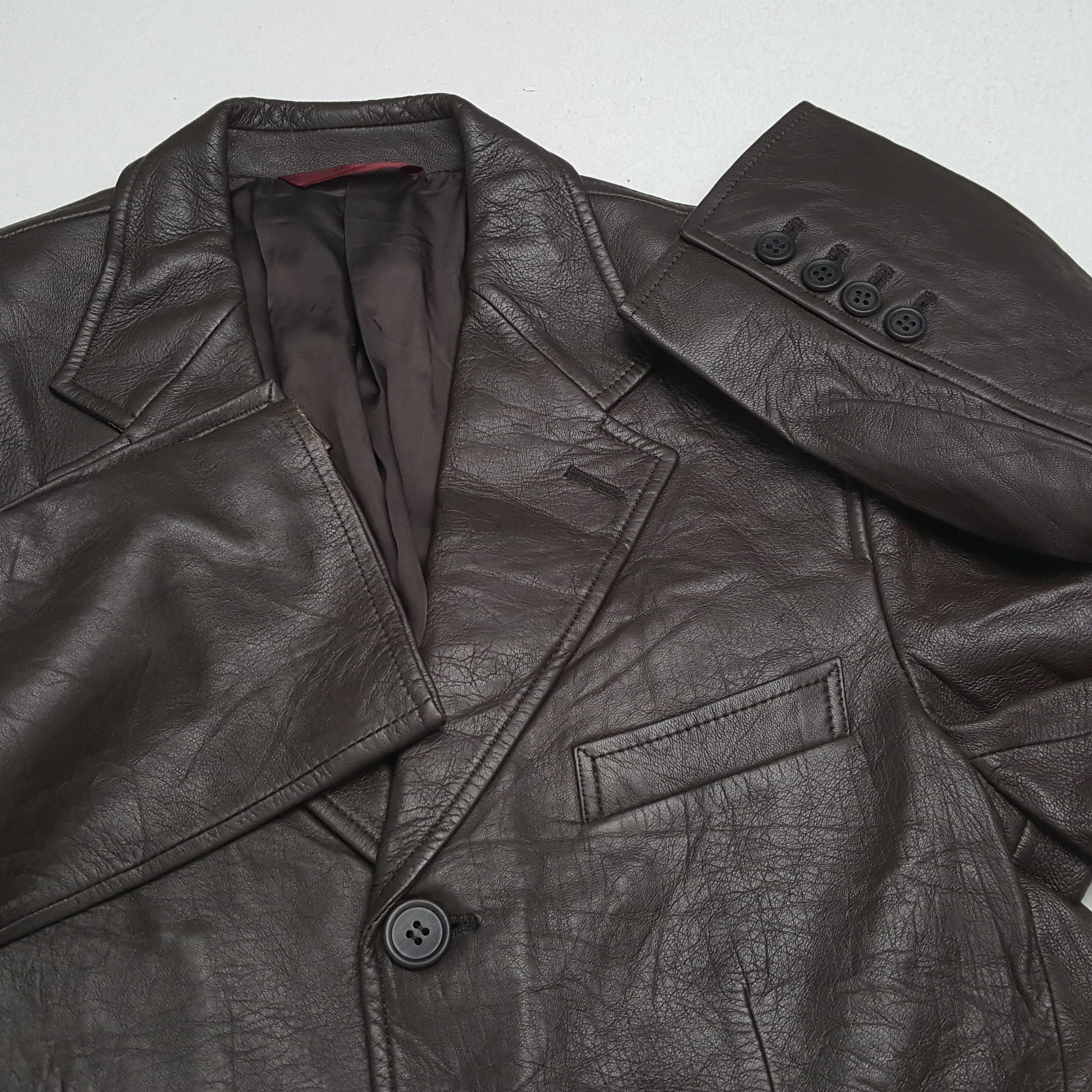 Paul Smith × Vintage PAUL SMITH Fashion Brand Leather Blazer Size 36S - 9 Thumbnail