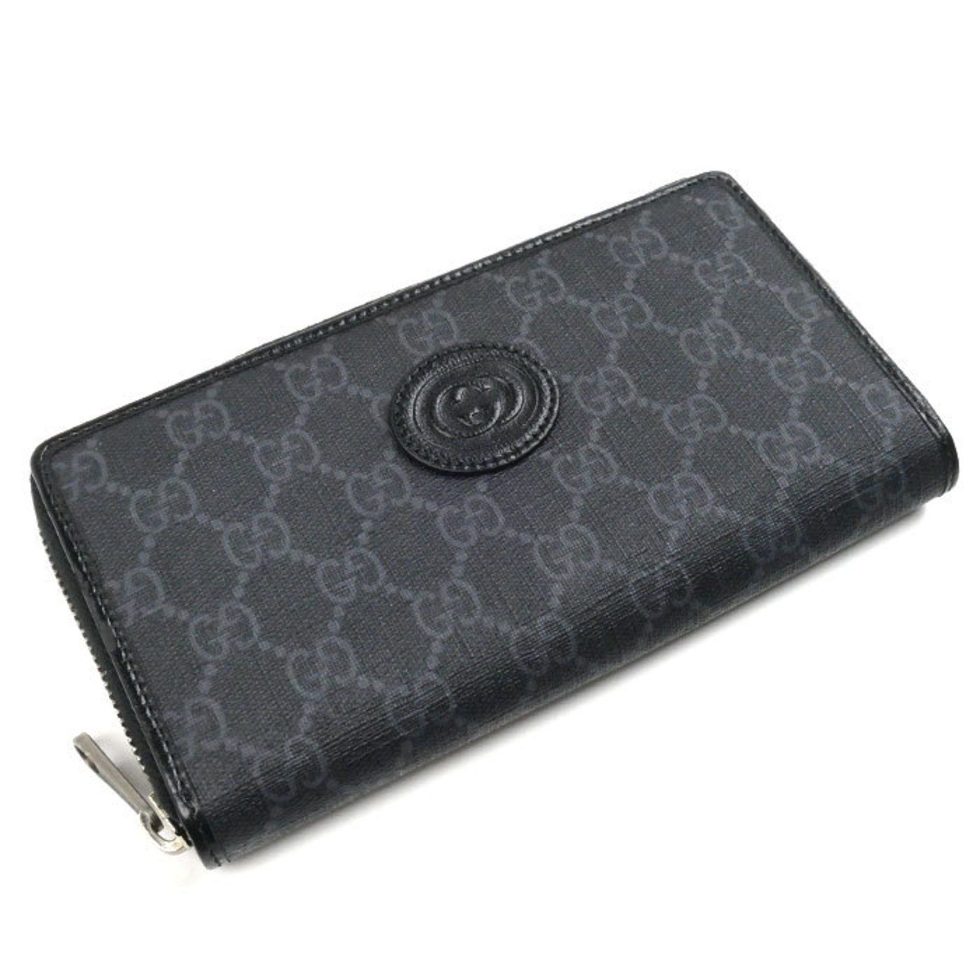 Gucci Gucci Interlocking G Zip Around Long Wallet Round Black 673003 Men's Size ONE SIZE - 1 Thumbnail