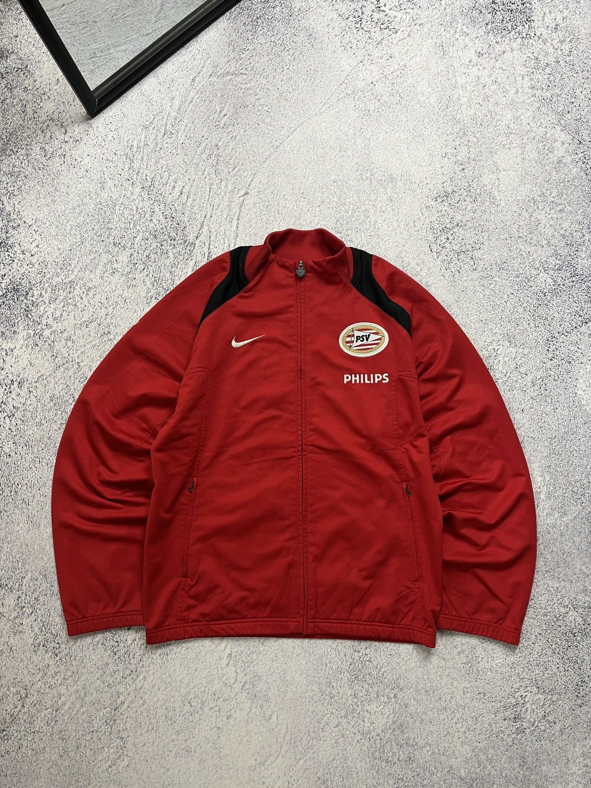 Nike Vintage Nike PSV Philips Track Jacket 2000s Soccer Football Size US S / EU 44-46 / 1 - 1 Thumbnail