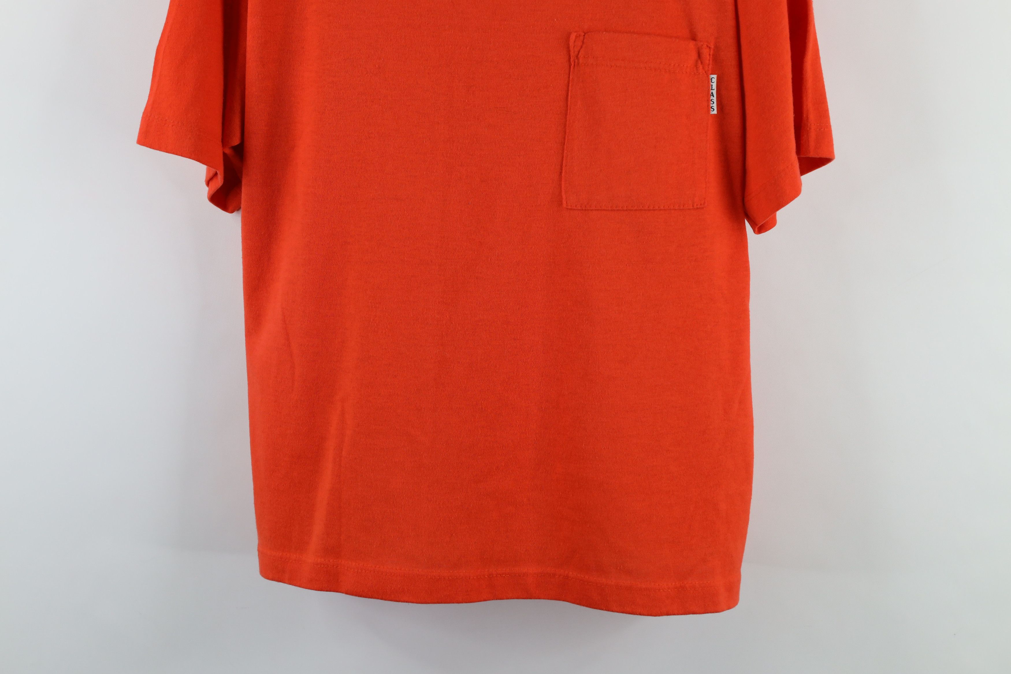Vintage Vintage 90s Streetwear Blank Pocket T-Shirt Orange USA Size L / US 10 / IT 46 - 3 Thumbnail