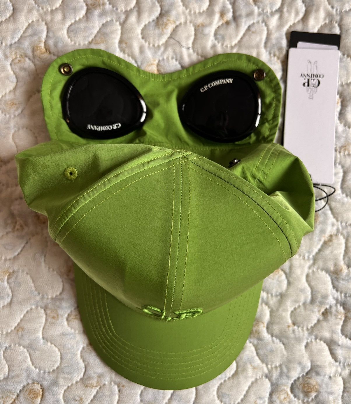 C.P. Company C.P. Company CHROME-R GOGGLE CAP glass hat cap green lime Size ONE SIZE - 2 Thumbnail