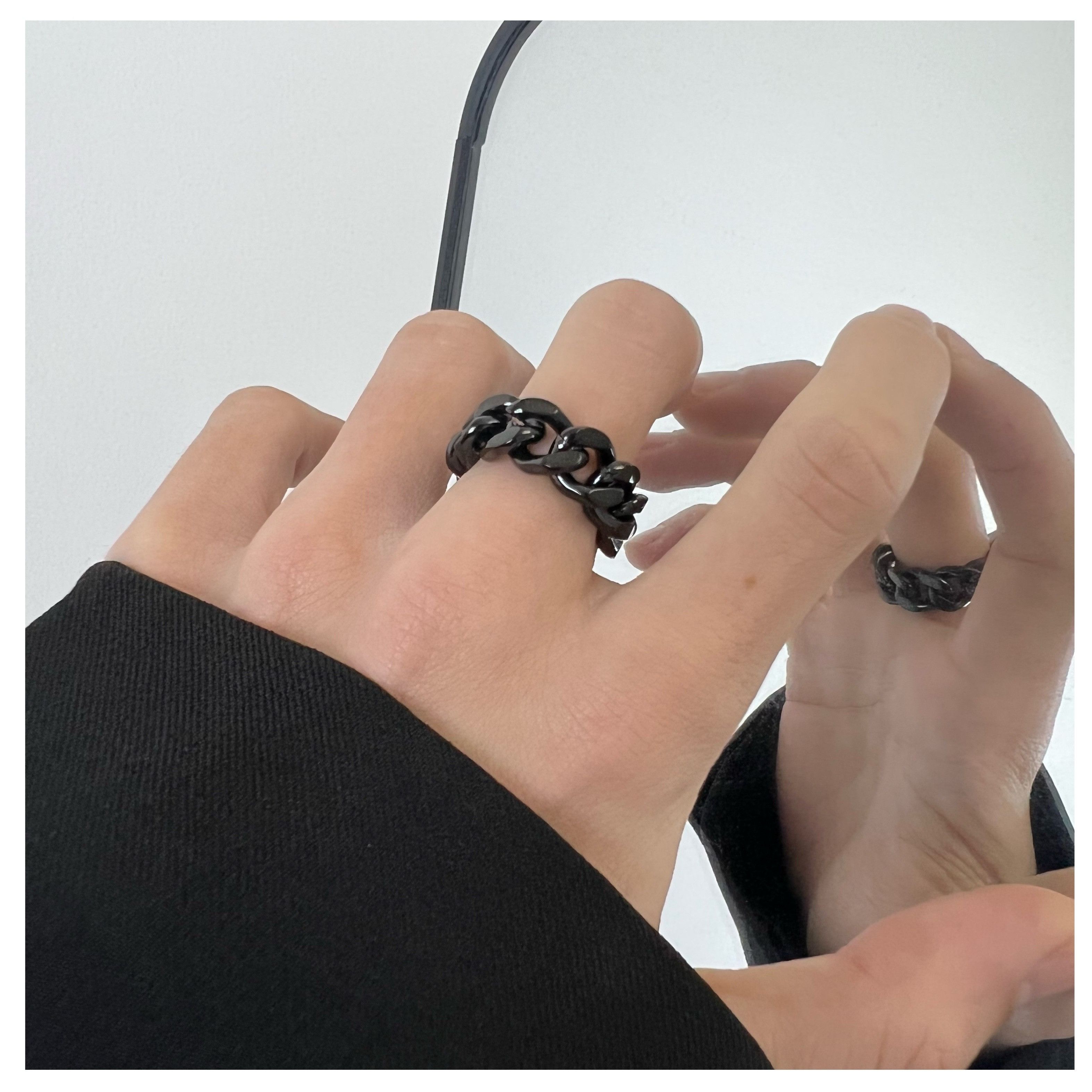 Jewelry × Vintage Simple hip hop punk titanium steel ring Size ONE SIZE - 1 Thumbnail
