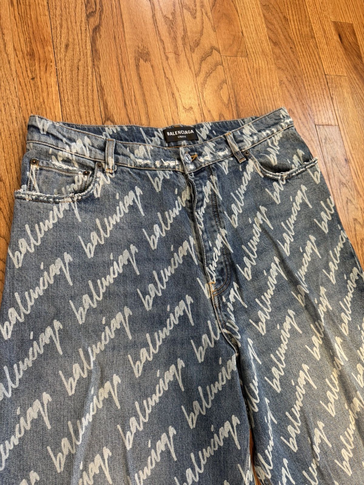 Balenciaga Balenciaga Script Denim Jeans “Blue” Size US 33 - 3 Thumbnail