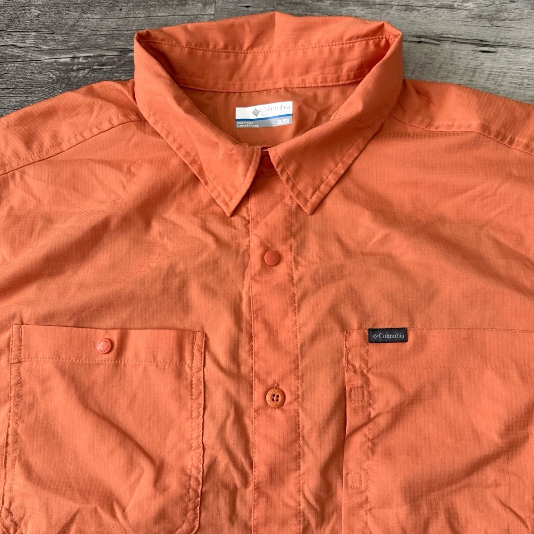 Vintage Columbia Omni-Shade Fishing Shirt Mens XL Orange Short Sleeve UPF 40+ Vented Pockets Button-Up Size US XL / EU 56 / 4 - 3 Thumbnail