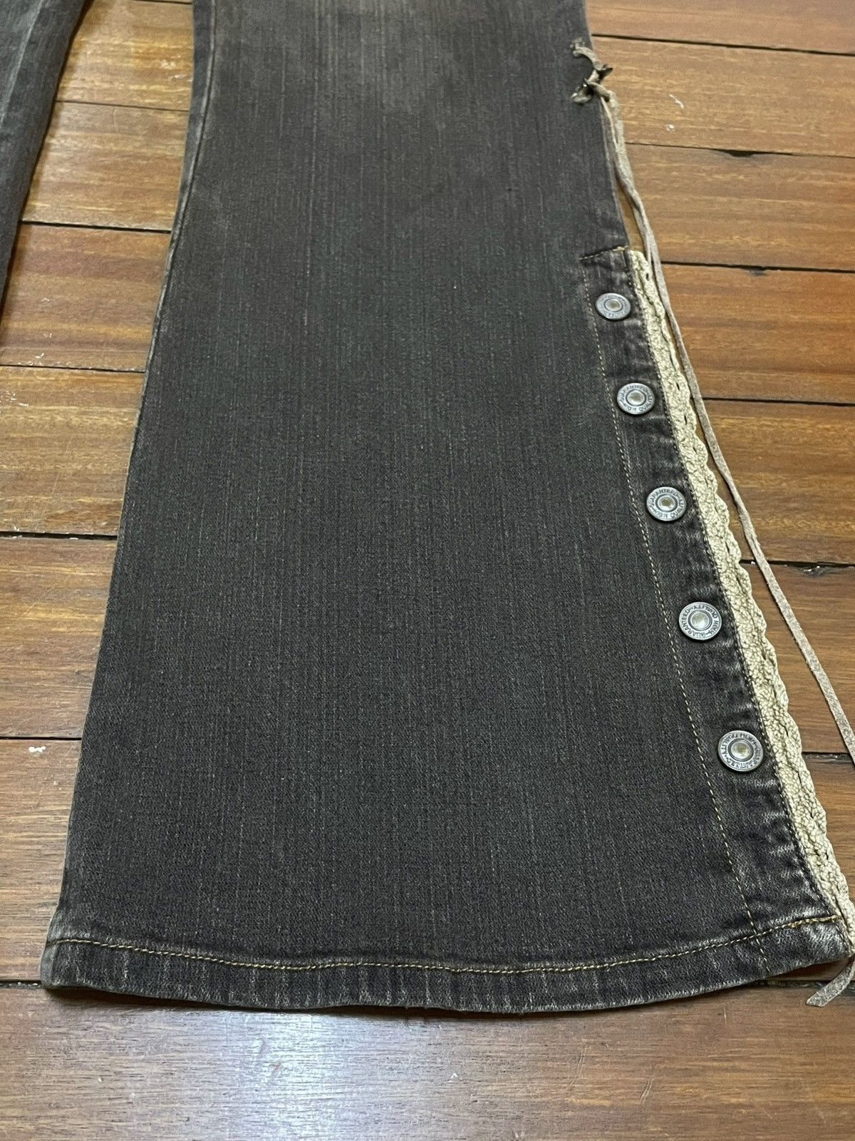 14th Addiction Rare Design Vintage Brand Lip Make Super Flared Jeans 1990s Size US 33 - 6 Thumbnail