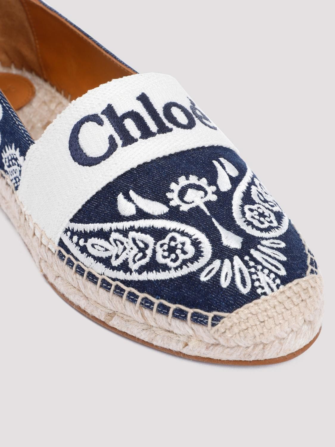 Chloe o1loc1c11125 Piia Flat Espadrillas in Denim Blue Size US 6 / IT 36 - 4 Thumbnail