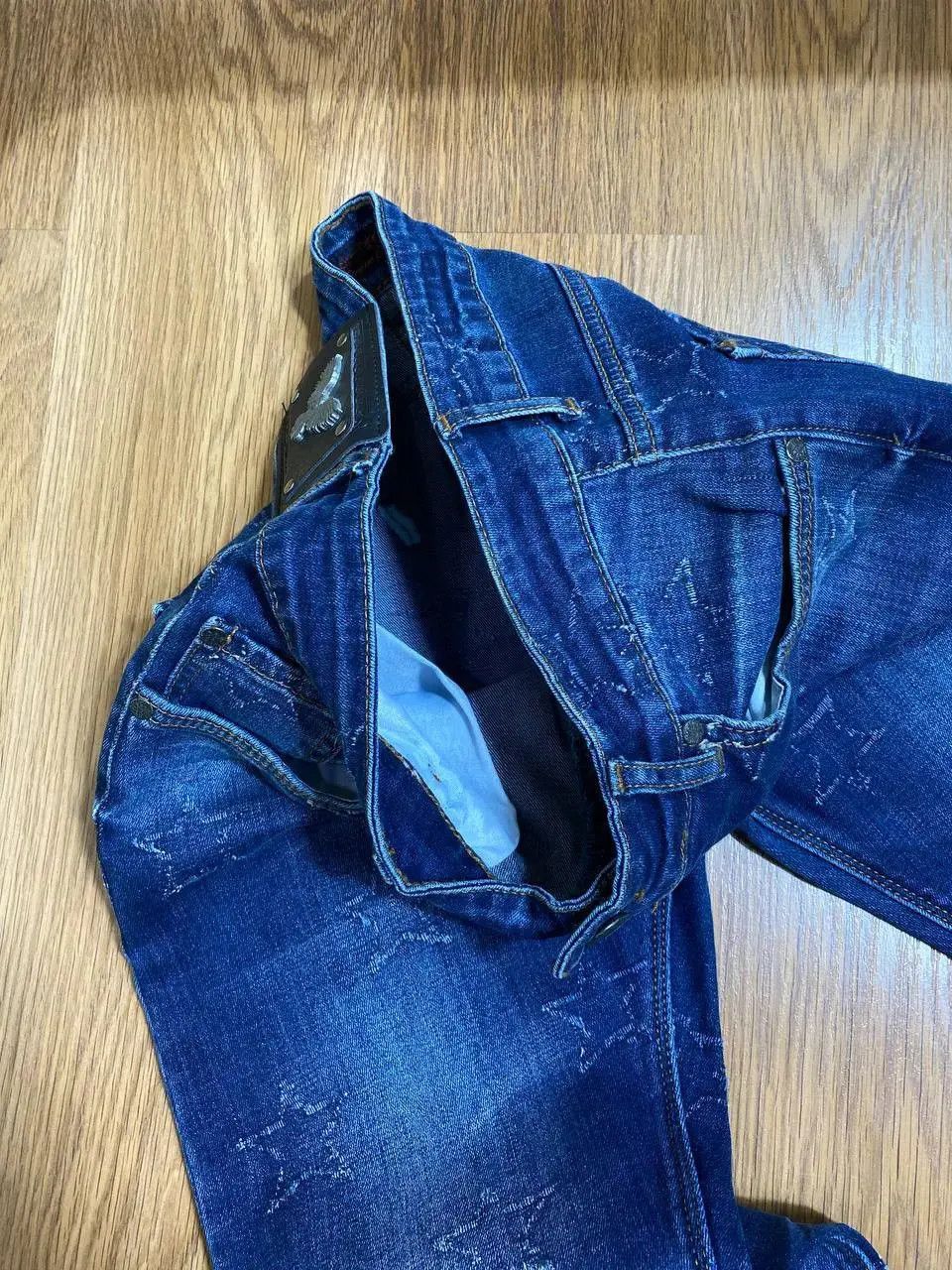 Japanese Brand Dirty Distressed Jeans Patchwork Painted Flared Baggy Size US 32 / EU 48 - 4 Thumbnail
