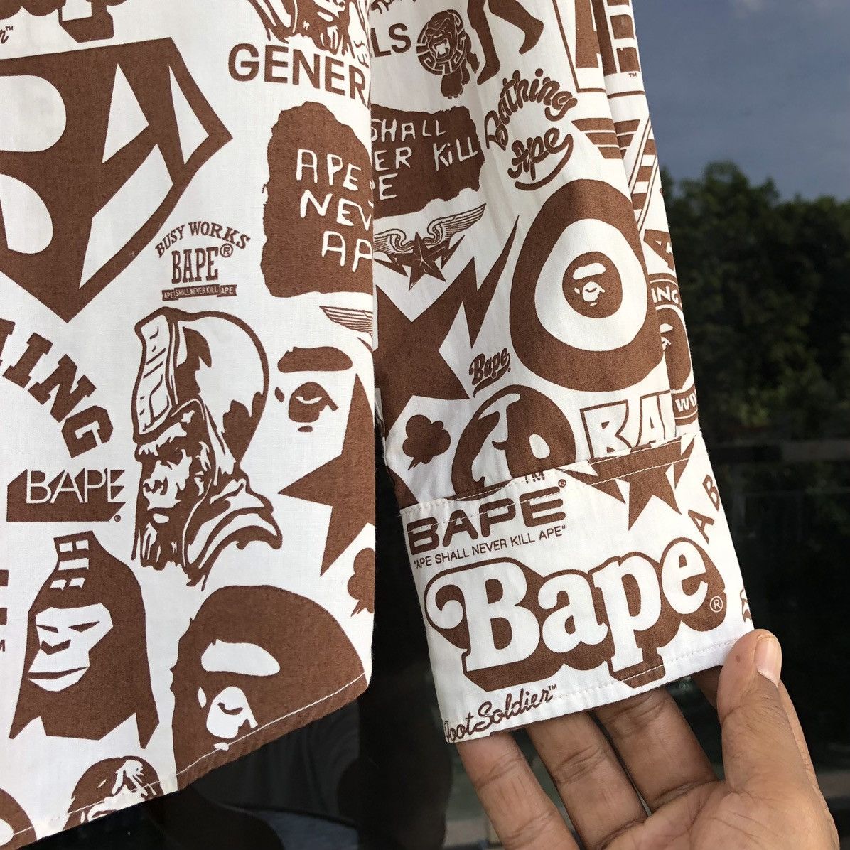 Bape Newspaper Logo Button Up Shirt Size US M / EU 48-50 / 2 - 15 Thumbnail