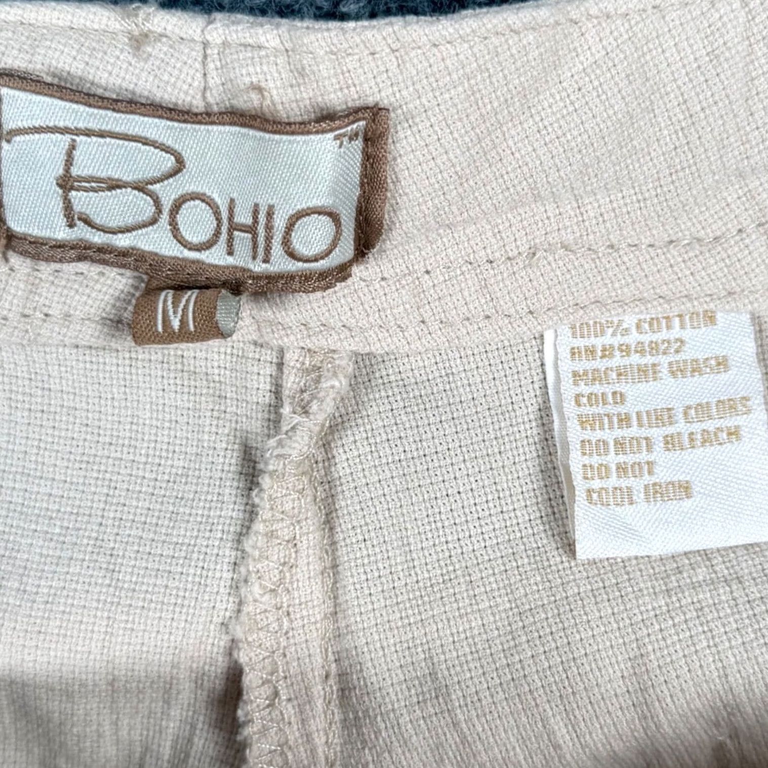 Vintage Boho Coastal Med Lightweight Wide Leg Relaxed Fit Pants Travel Cotton Vacation Size 32" / US 10 / IT 46 - 6 Thumbnail