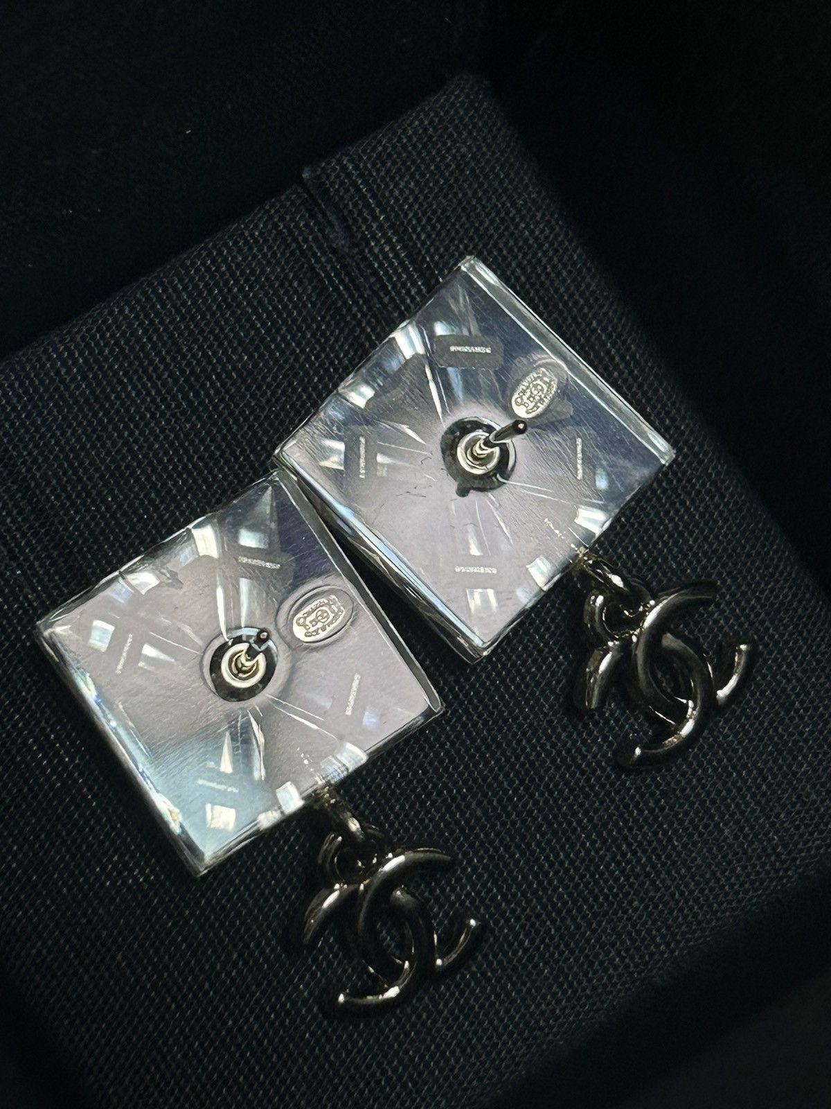 Chanel Chanel Resin Square Logo Earrings Size ONE SIZE - 3 Thumbnail