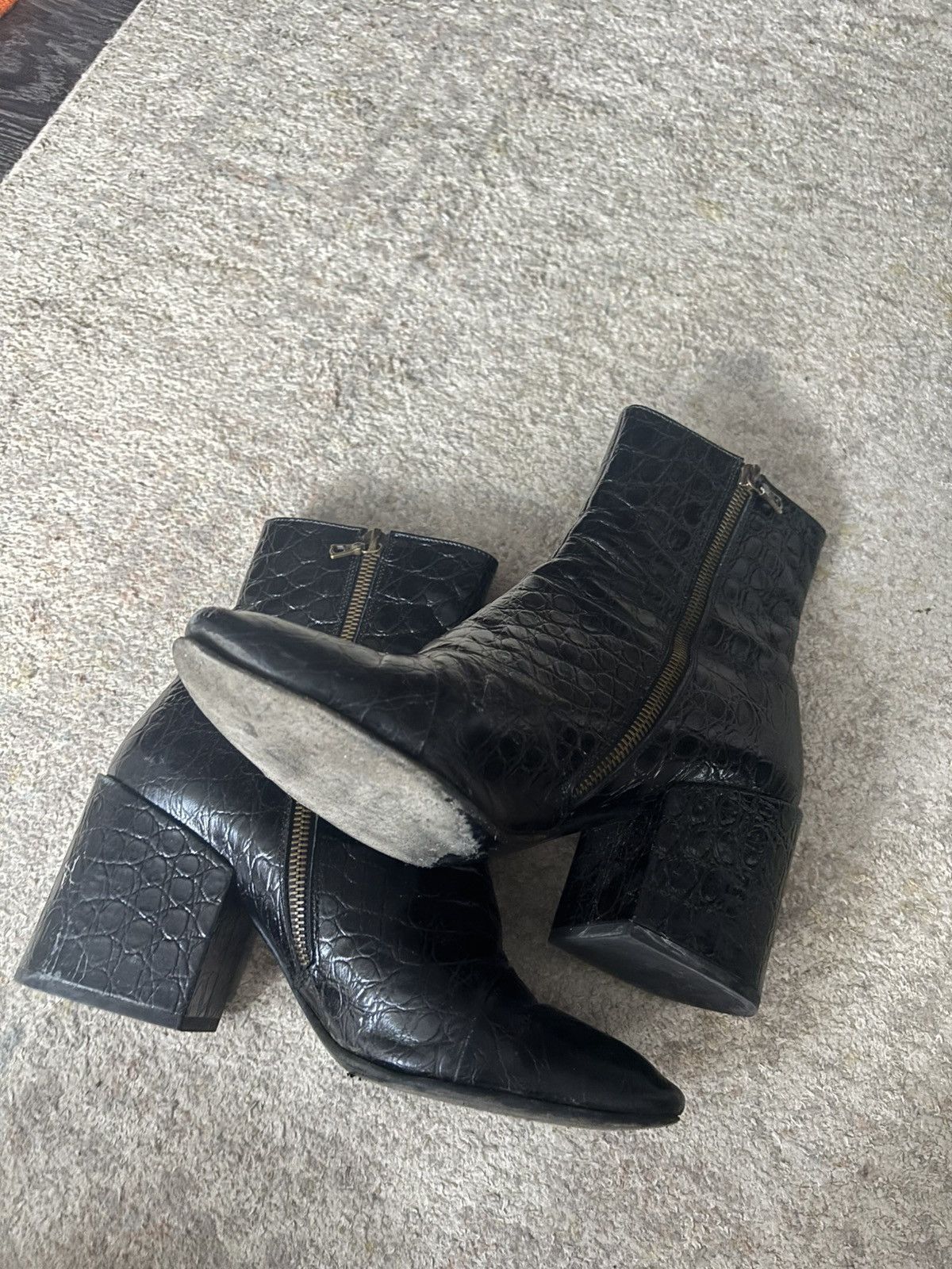 Dries Van Noten Croc embossed leather boots Size US 9 / IT 39 - 7 Thumbnail