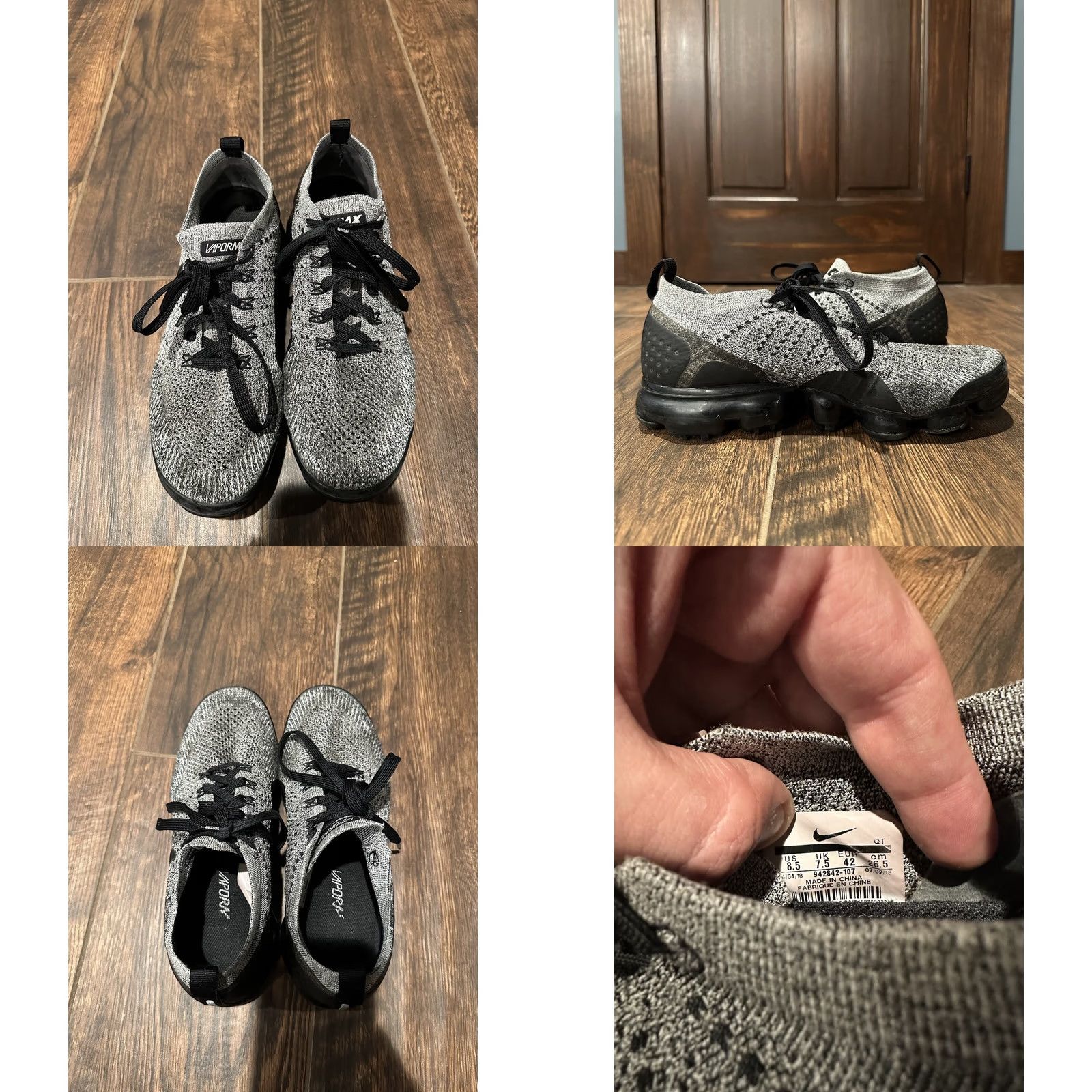 Nike Nike Air VaporMax Flyknit Sneakers Men Black 2018 8.5 VaporMax Flyknit 2 Cookies and Cream Size 8.5 US 42 EU 7.5 UK Vintage No Size US 8 / EU 41 - 8 Thumbnail