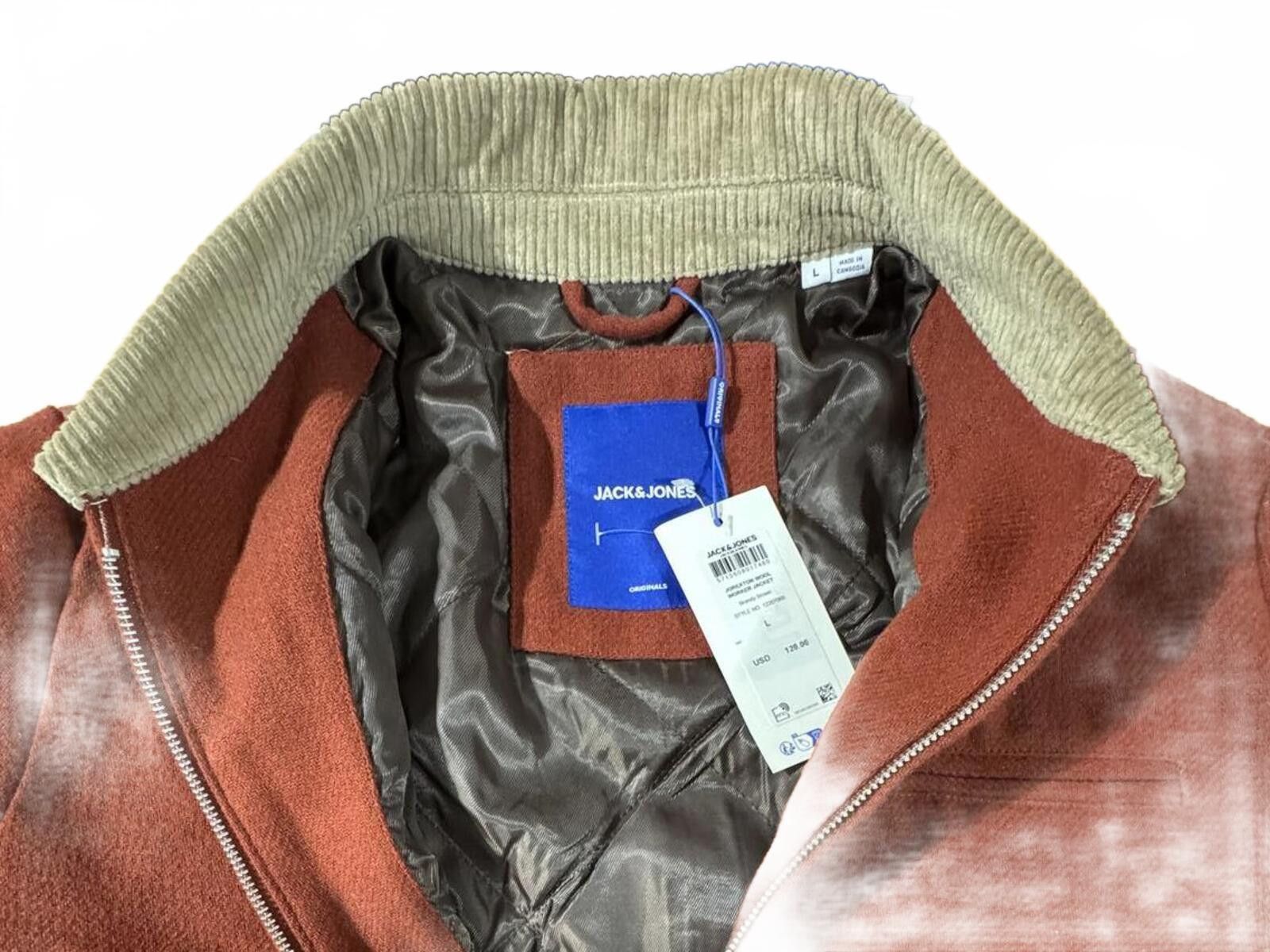 Jack & Jones Jack & Jones Men's Wool Blend Jacket with Corduroy Collar Size US L / EU 52-54 / 3 - 3 Thumbnail