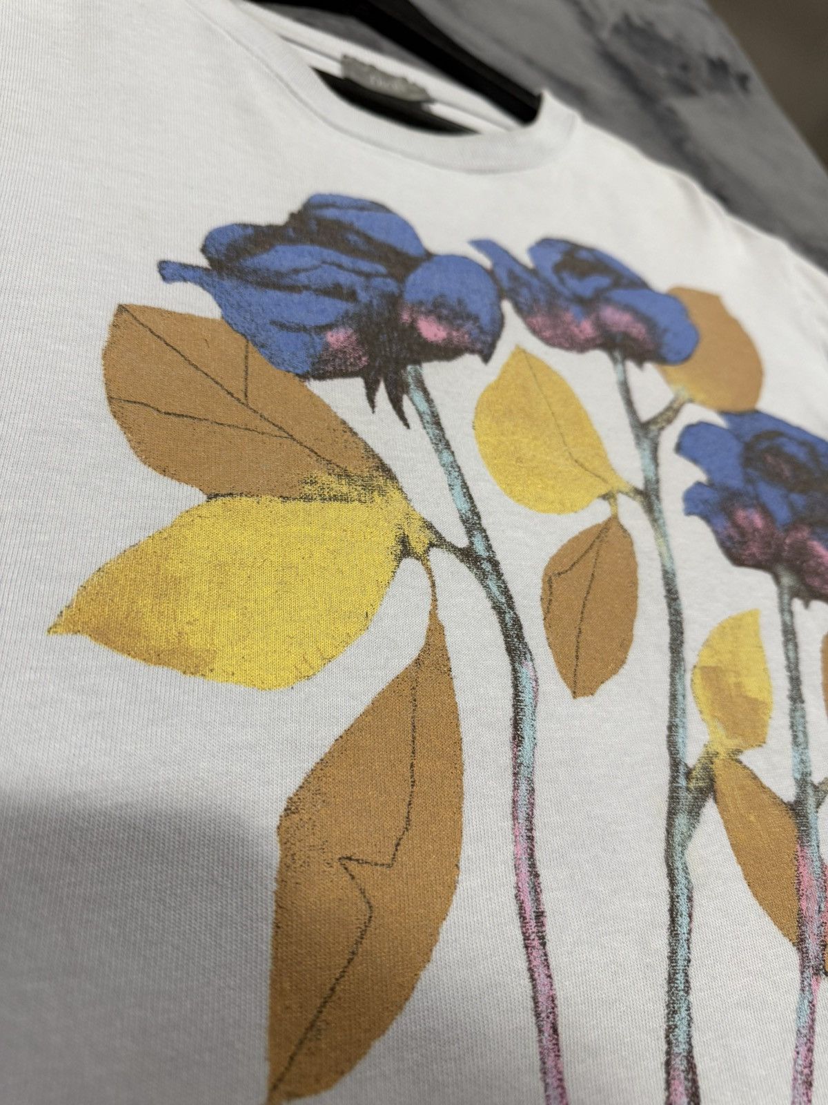 Dior X Alex Fonton Blue Flower Tshirt