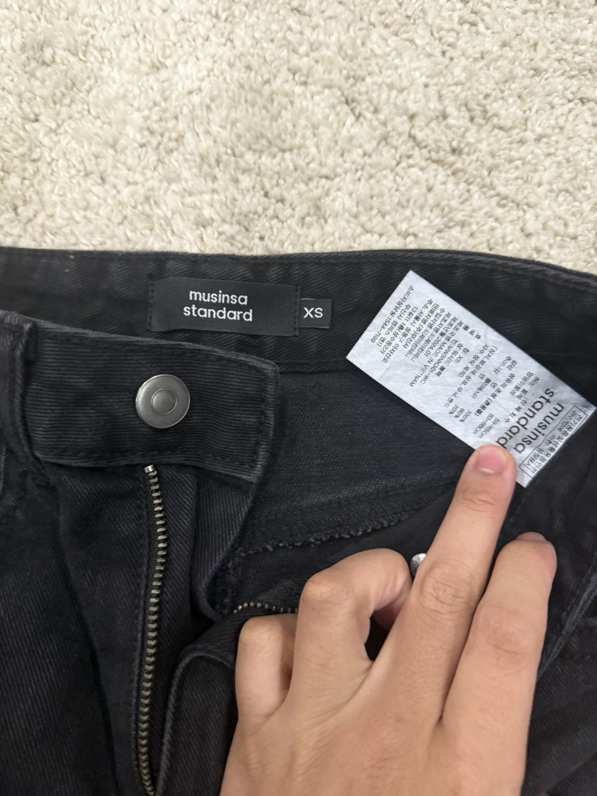 MUSINSA Musinsa Standard Denim Midi Skirt Washed Black sz XS Size 24" / US 00 / IT 34 - 6 Thumbnail