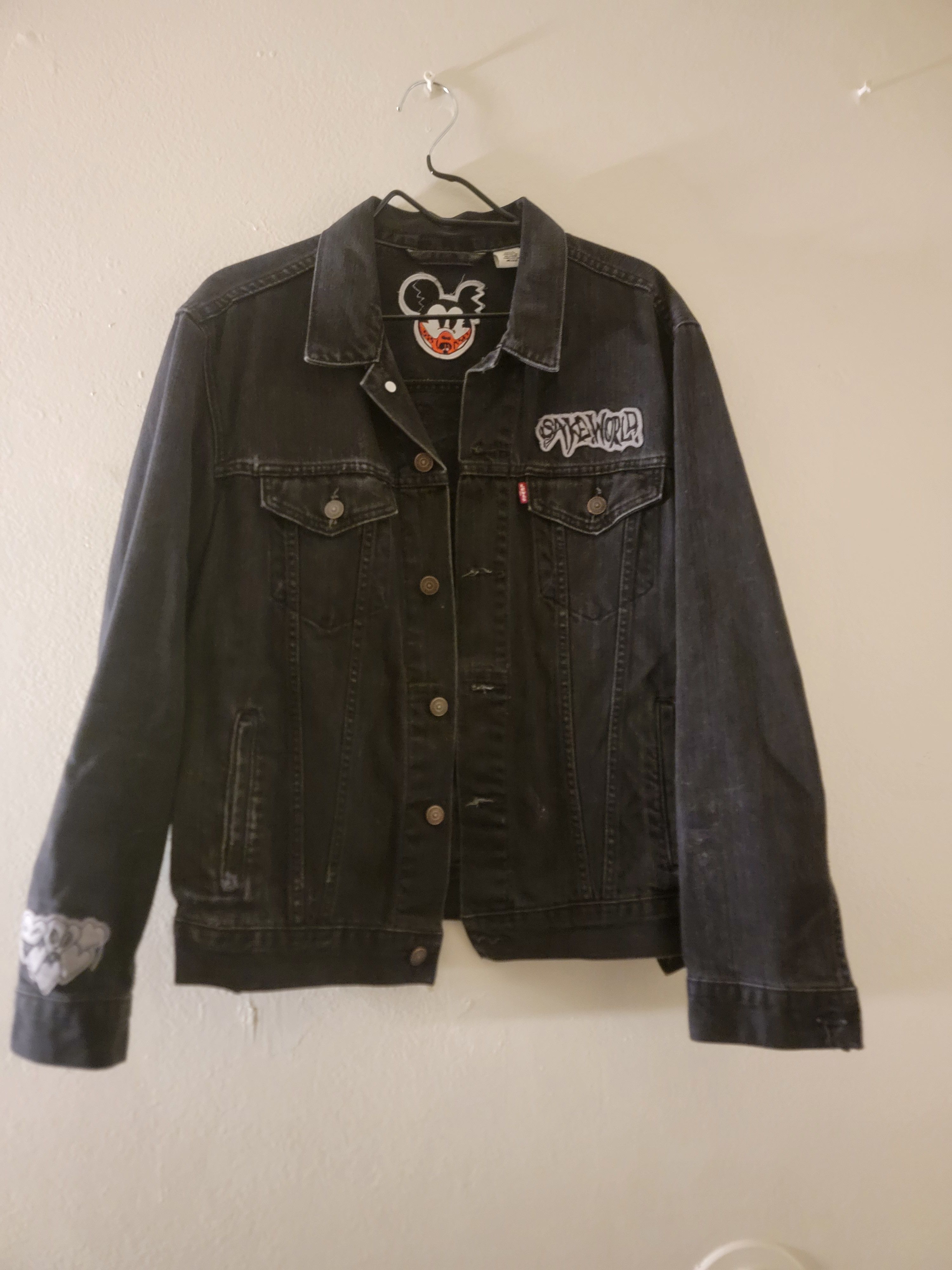 Levi's Sake world levis jeans jackets huge patches sewn on Size US L / EU 52-54 / 3 - 1 Thumbnail