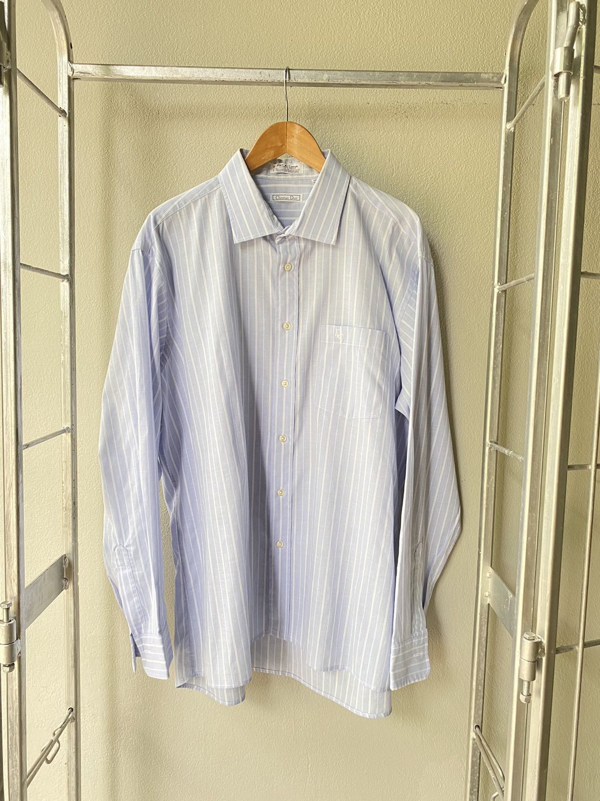 Christian Dior Monsieur Christian Dior vintage strip shirt Size US XL / EU 56 / 4 - 1 Thumbnail