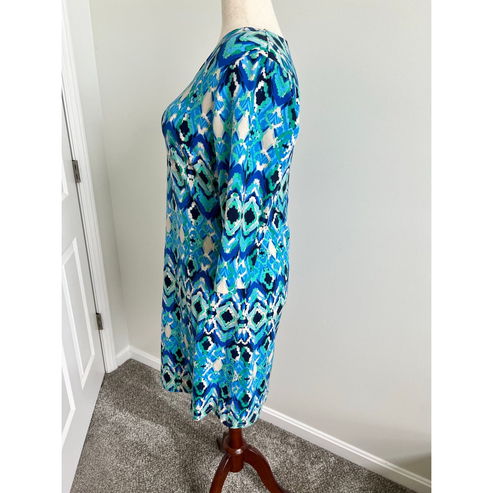 Liz Claiborne Liz Claiborne Geometric Print Midi Dress Petite Large Size L / US 10 / IT 46 - 3 Thumbnail