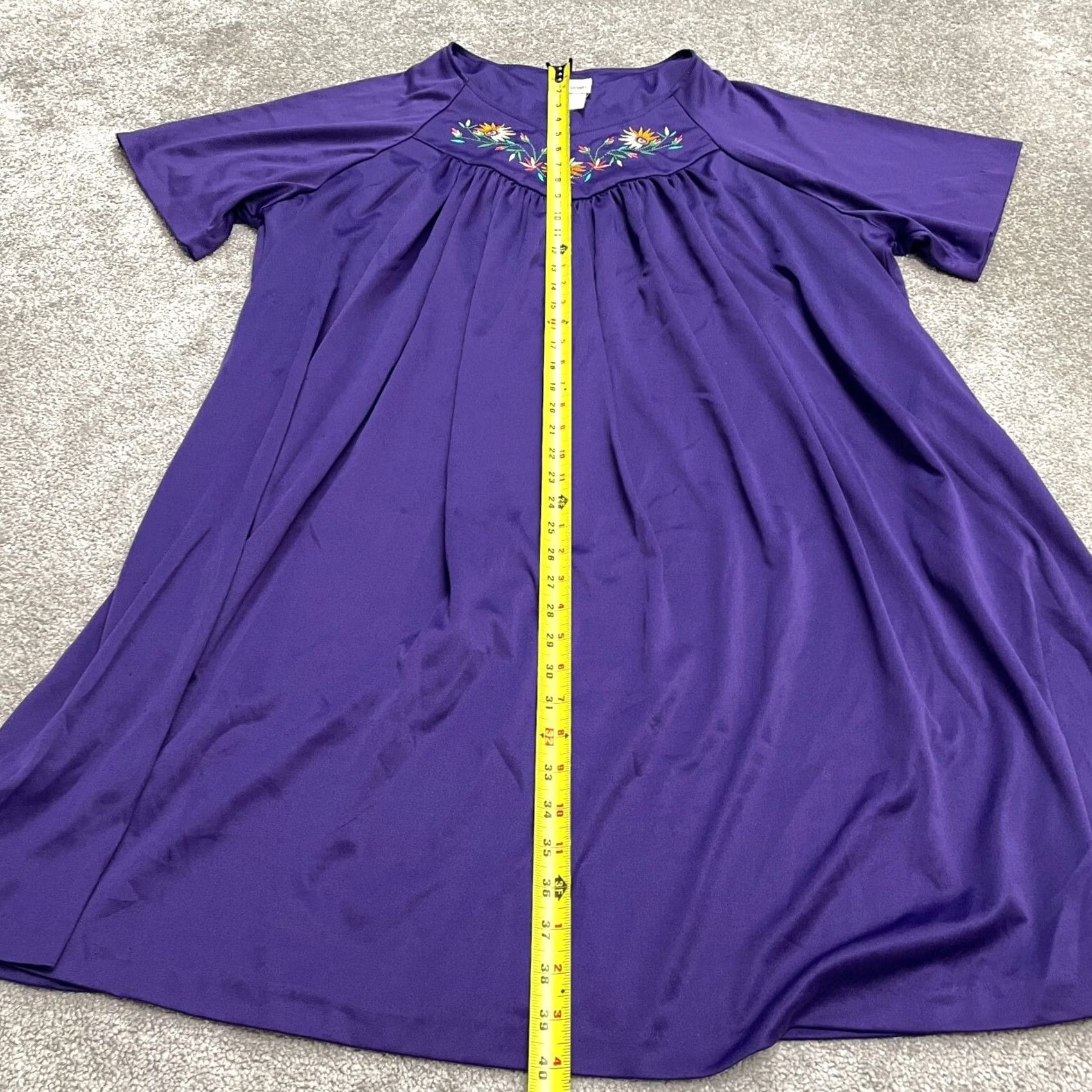 Vintage VINTAGE Lane Bryant Embroidered Midi Shift Dress Womens 24 Purple Pockets Size 4XL / US 24-26 - 7 Thumbnail