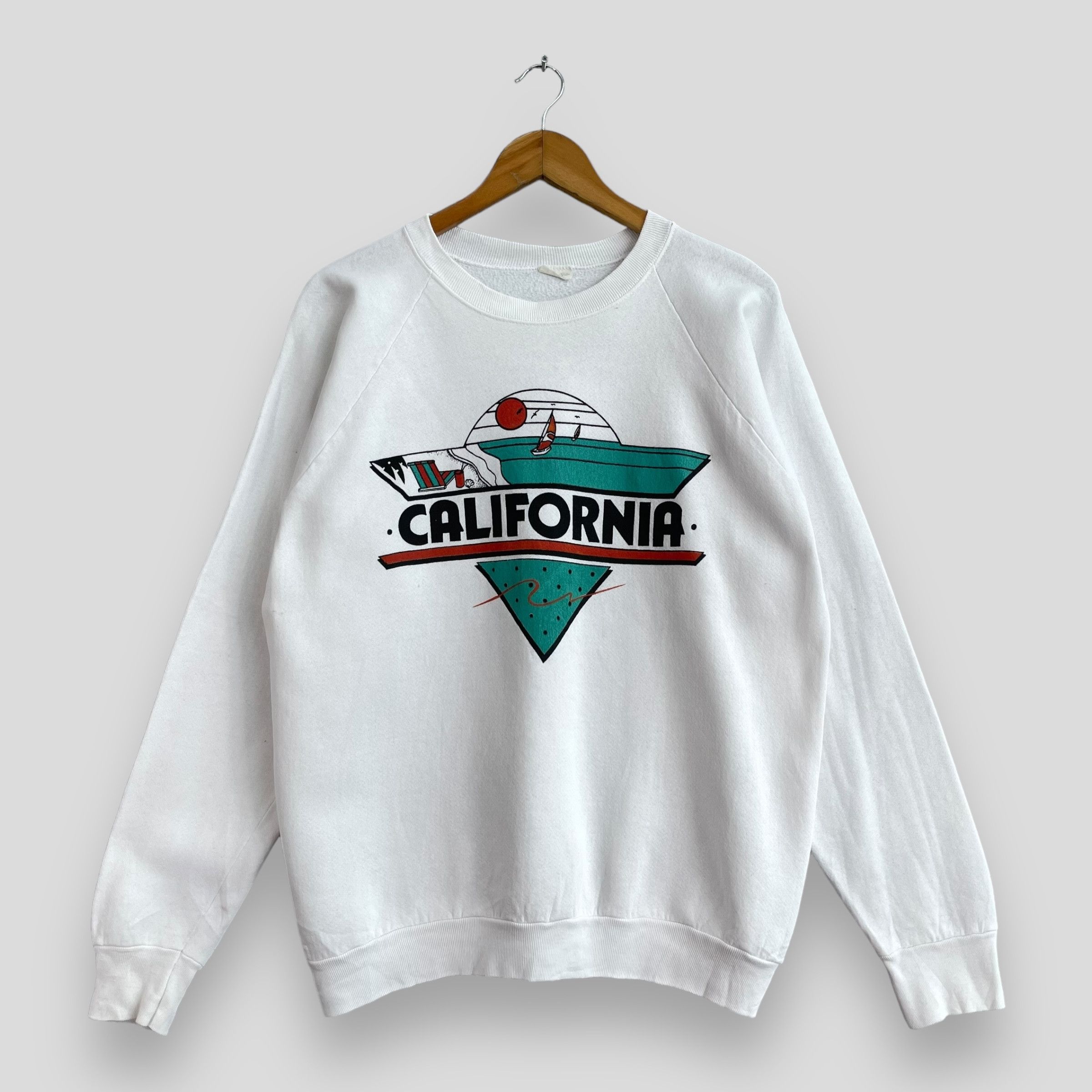 American Apparel × Vintage Vintage CALIFORNIA Beach Surfing Printed Sweatshirt Size US M / EU 48-50 / 2 - 1 Thumbnail