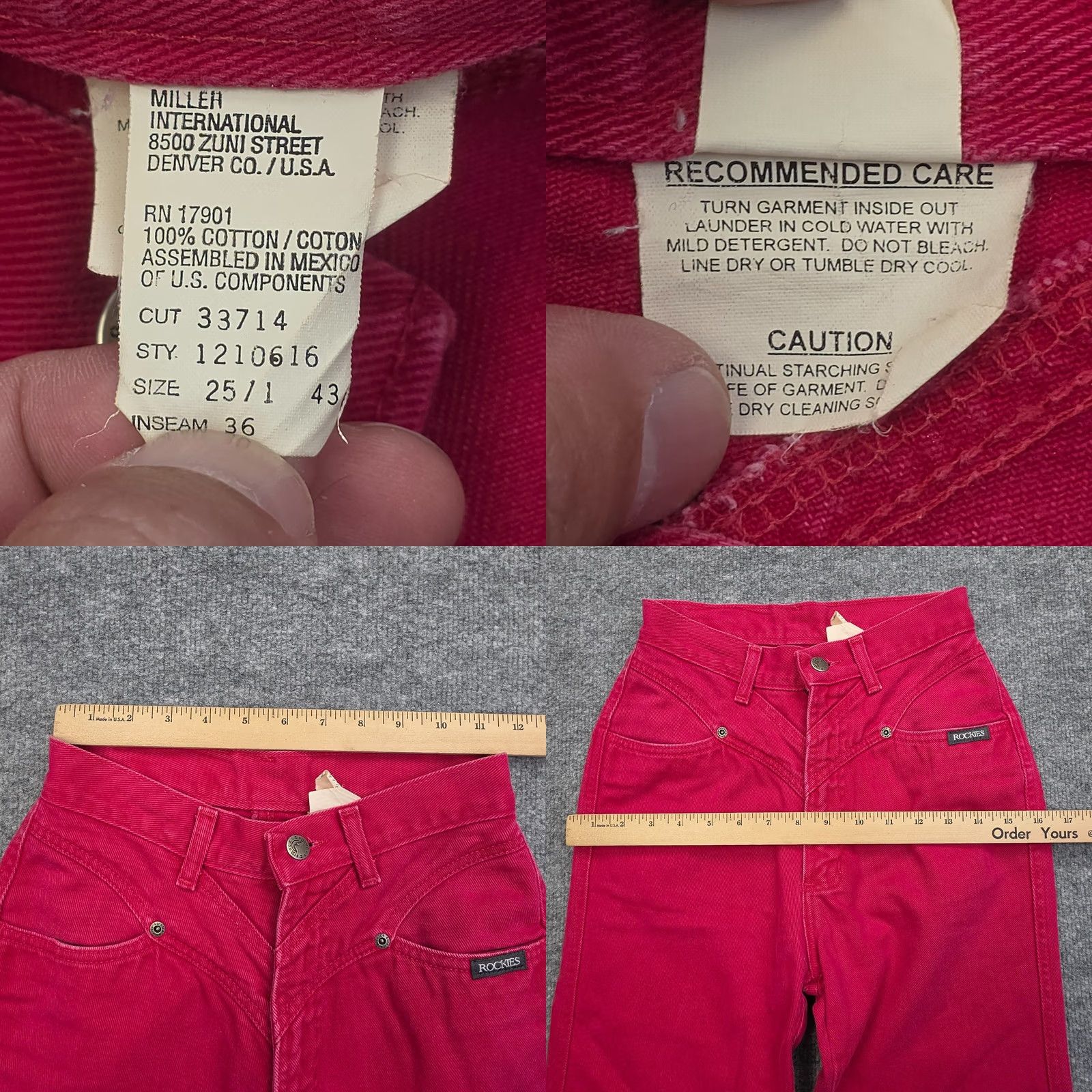 Vintage VINTAGE Rocky Mountain Rockies Pants 1 / 25 Red Twill High Rise Women's Size 25" / US 0 / IT 36 - 8 Thumbnail