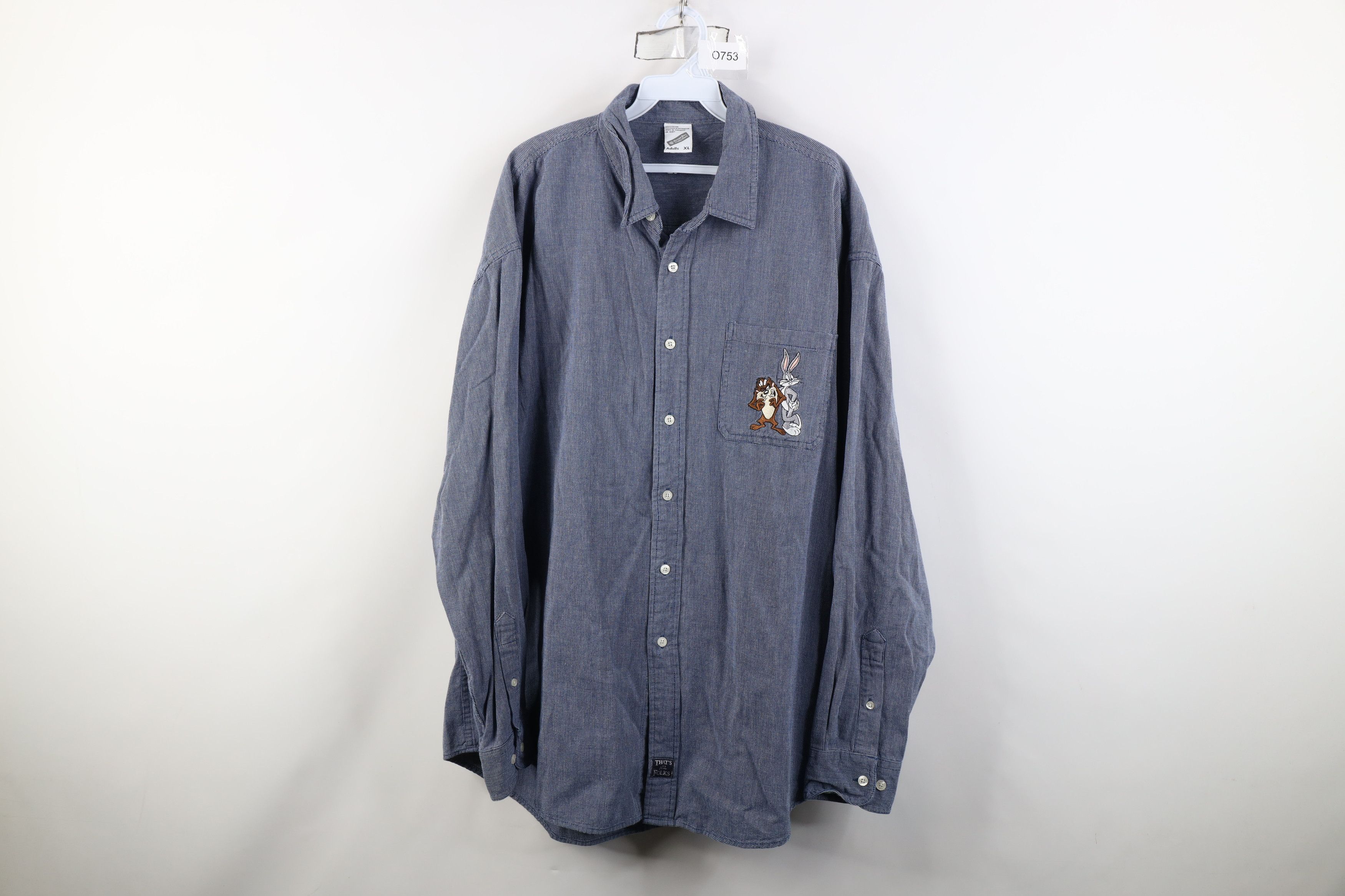 Vintage Vintage 90s Looney Tunes Bugs Bunny Taz Button Shirt Size US XL / EU 56 / 4 - 1 Thumbnail