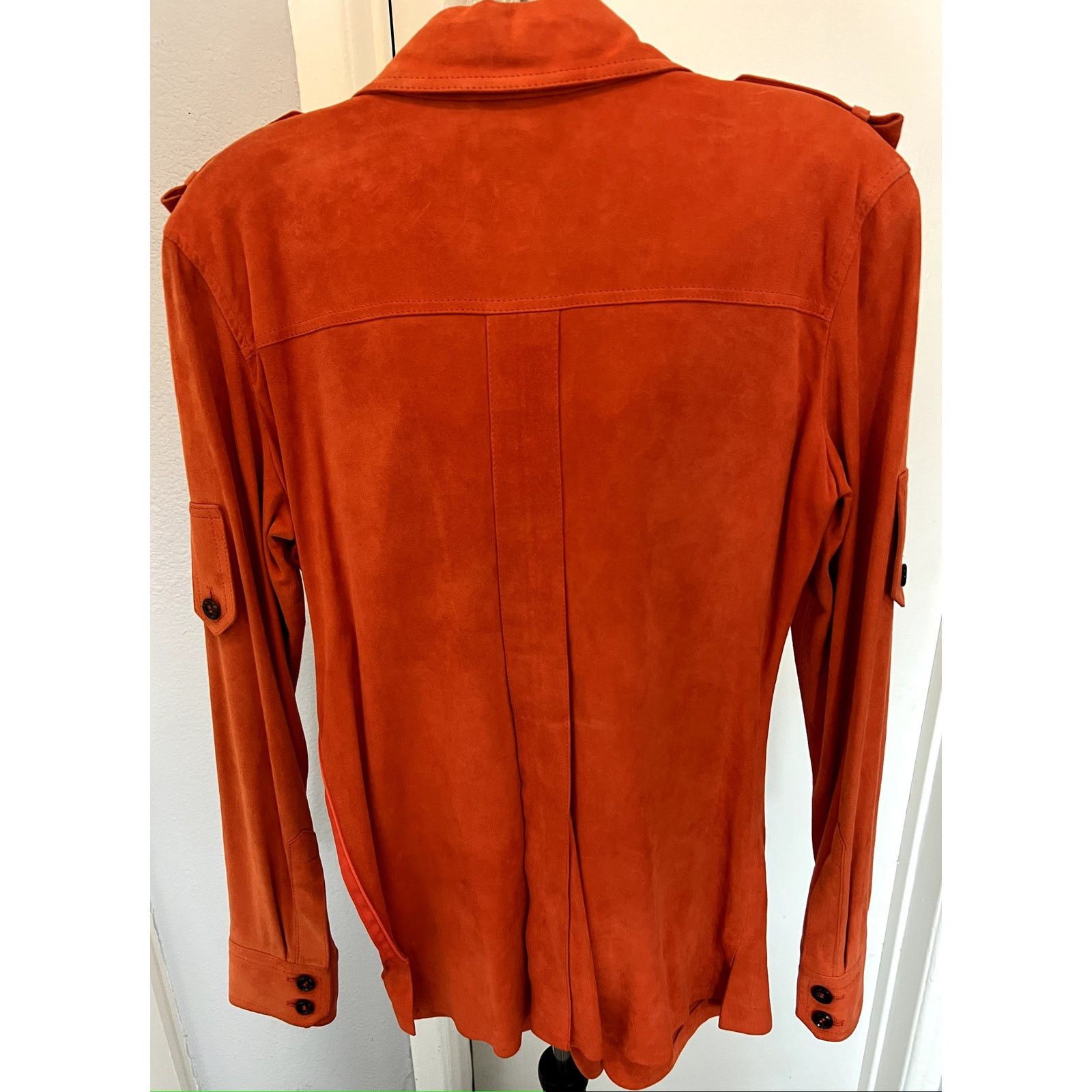 STRENESSE Strenesse Gabriele Strehle orange lace lambskin blouse y2k 4 Size S / US 4 / IT 40 - 5 Thumbnail