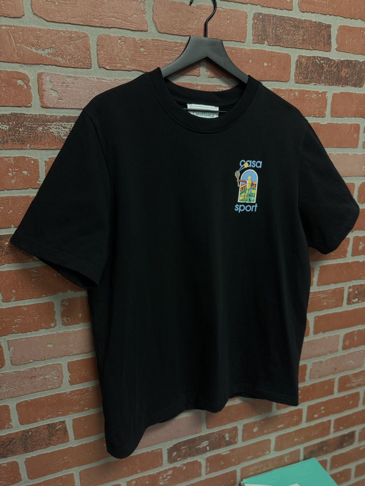 Casablanca Casablanca Black Tee Shirt Size XL Pre Owned 🧼 Size US XL / EU 56 / 4 - 2 Thumbnail