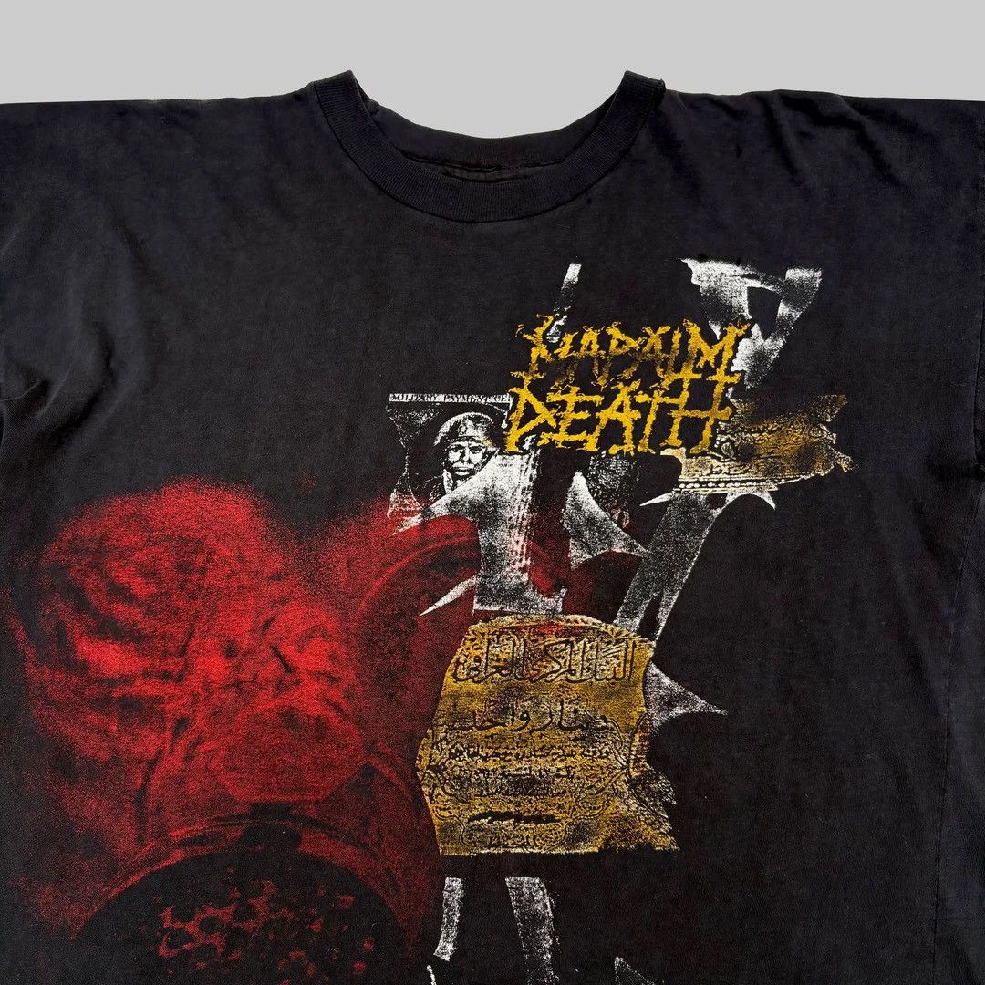 Band Tees Napalm Death 1990 90s Vintage Harmony Corruption T-Shirt Size US L / EU 52-54 / 3 - 3 Thumbnail