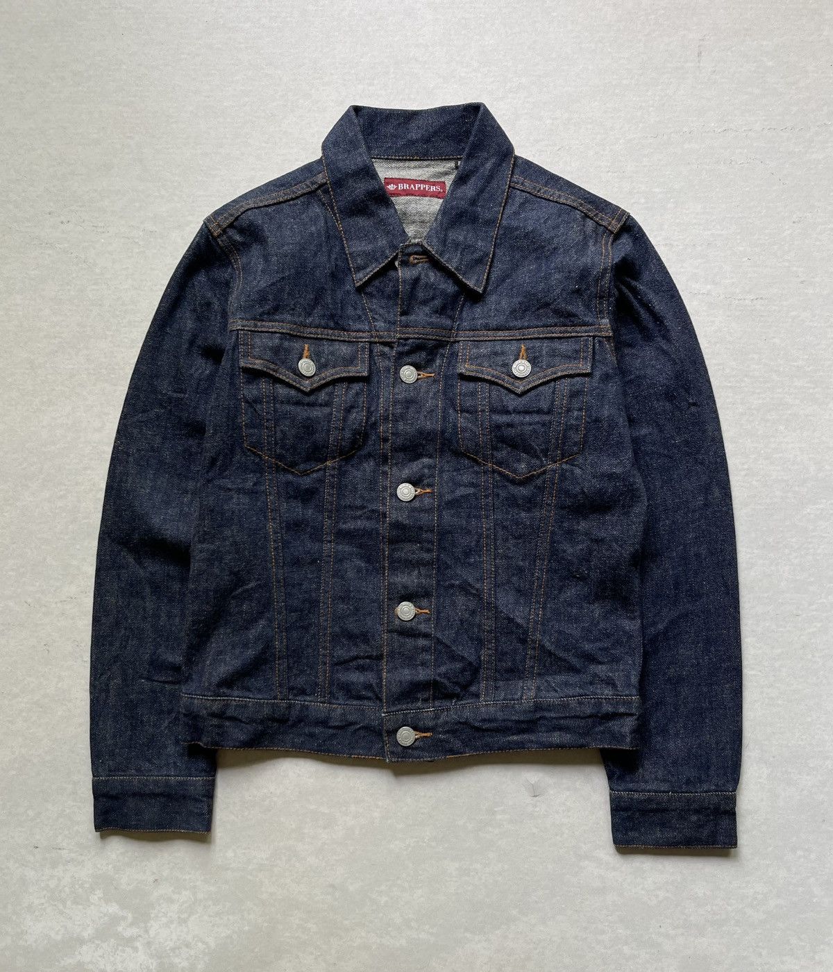 Japanese Brand 🔥VINTAGE BRAPPERS INDIGO DENIM TRUCKER JACKET Size US S / EU 44-46 / 1 - 3 Thumbnail
