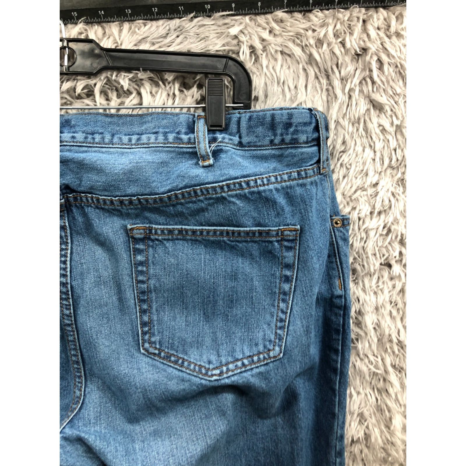 Lands' End Lands' End Jeans Mens 42 Mid Rise Straight Band Stretch Medium Wash Blue Size US 42 / EU 58 - 6 Thumbnail