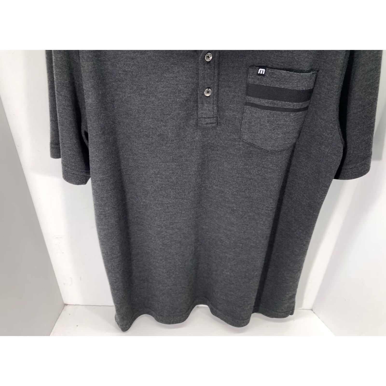 Vintage Travis Matthew Polo Shirt Men Large Dark Gray Short Sleeve Pullover Pocket Golf Shirt Slim Fit Size US L / EU 52-54 / 3 - 3 Thumbnail