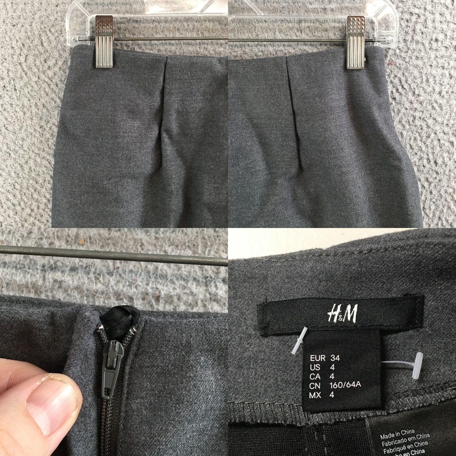 H&M H&M Skirt Womens 4 Classic Mini Short Flat Front Zipped Pockets Gray Casual Size 27" / US 4 / IT 40 - 8 Thumbnail